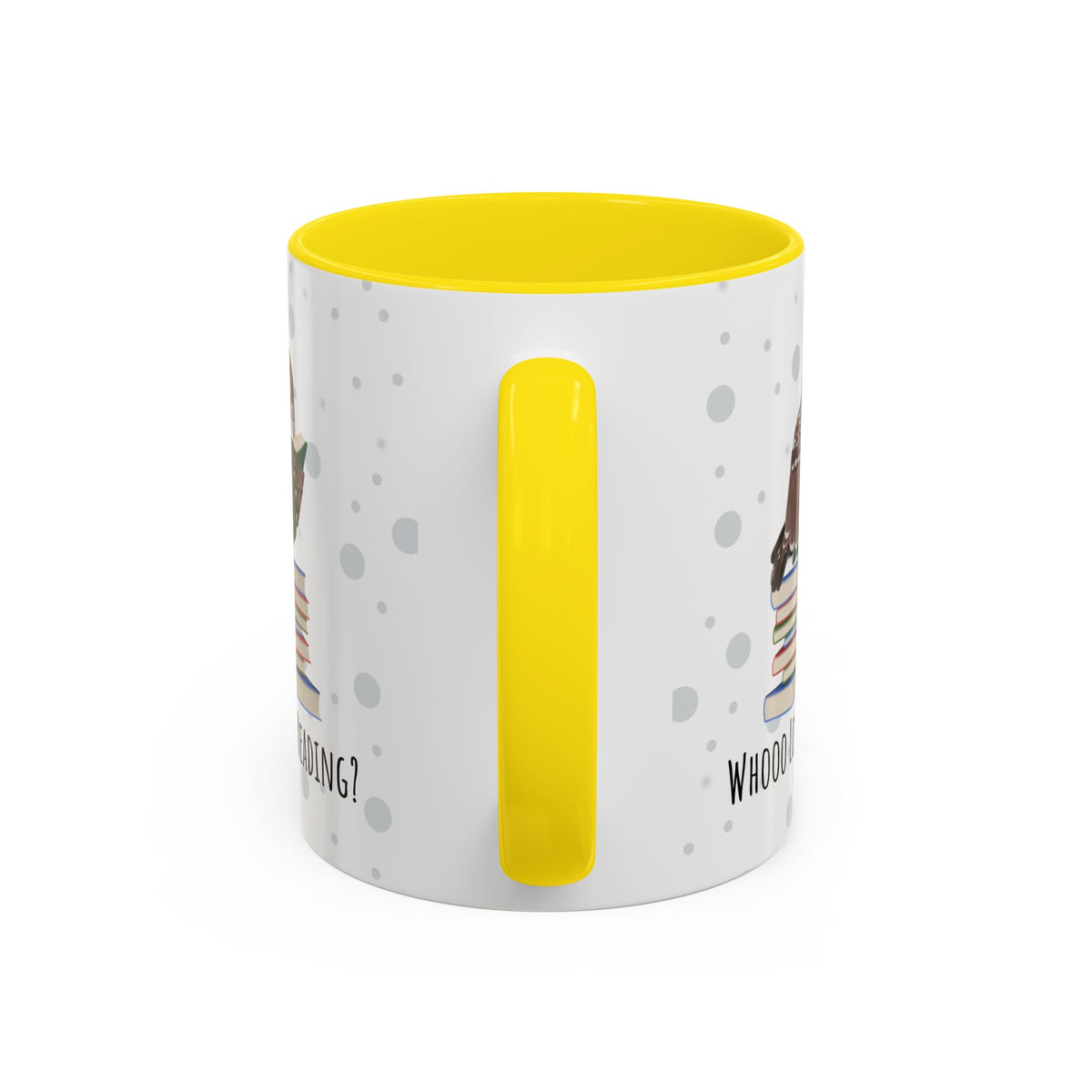 Whooo Loves Reading Owl Teacher Mug – Two-Tone Librarian & Book Lover Cup