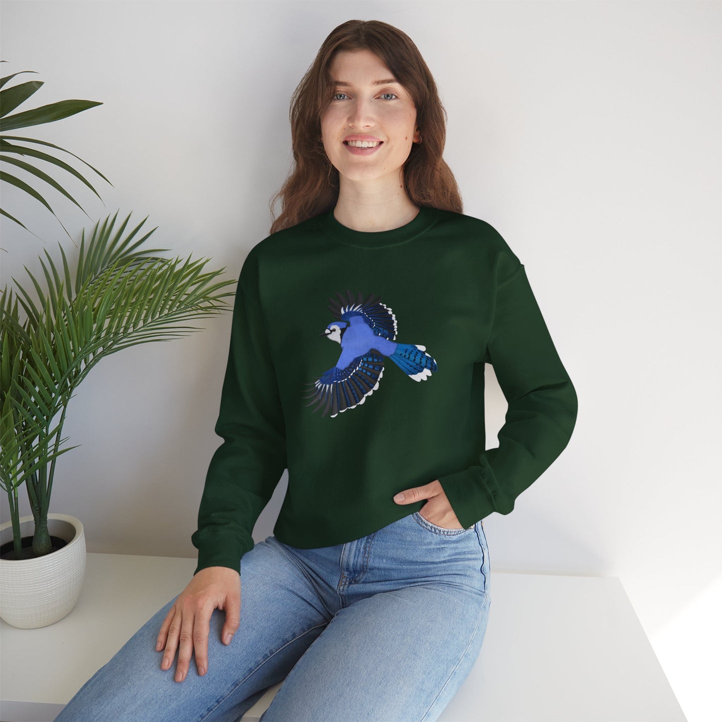 Blue Jay Bird Watcher Biologist Crewneck Sweatshirt