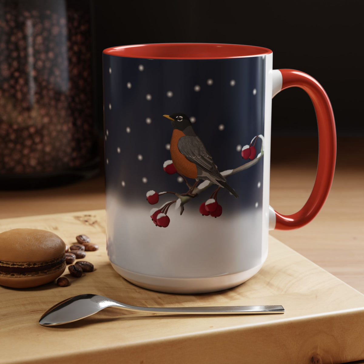 アメリカンロビンバードコーヒーマグ | 鳥好きの方への陶器製クリスマスギフト