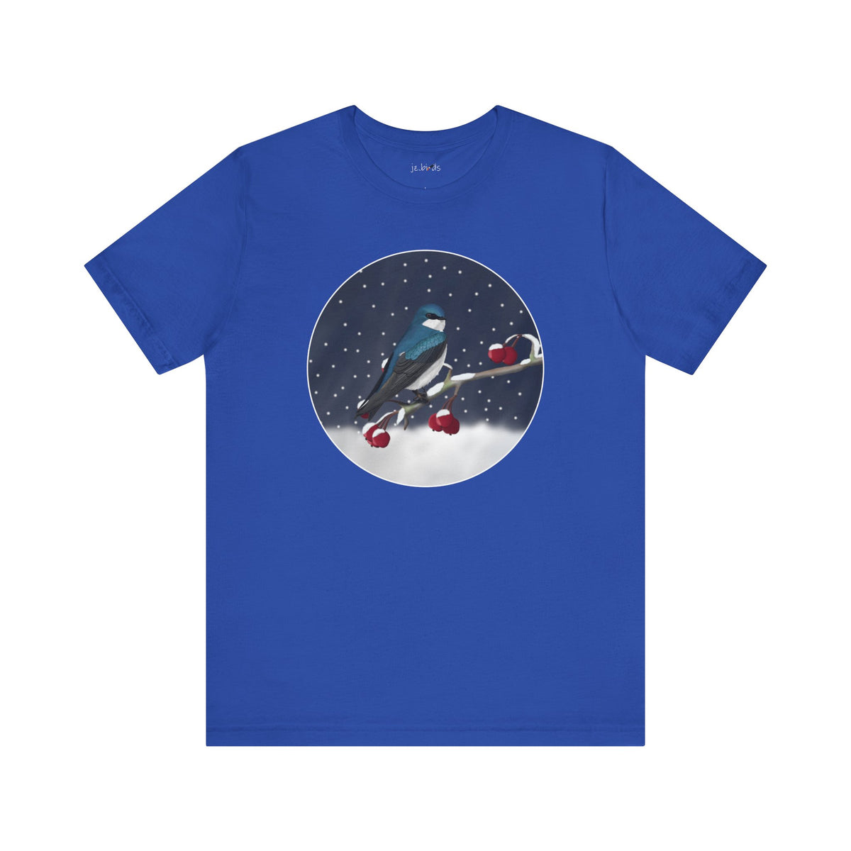 Tree Swallow on a Winter Branch Birdwatcher Christmas Bird T-Shirt