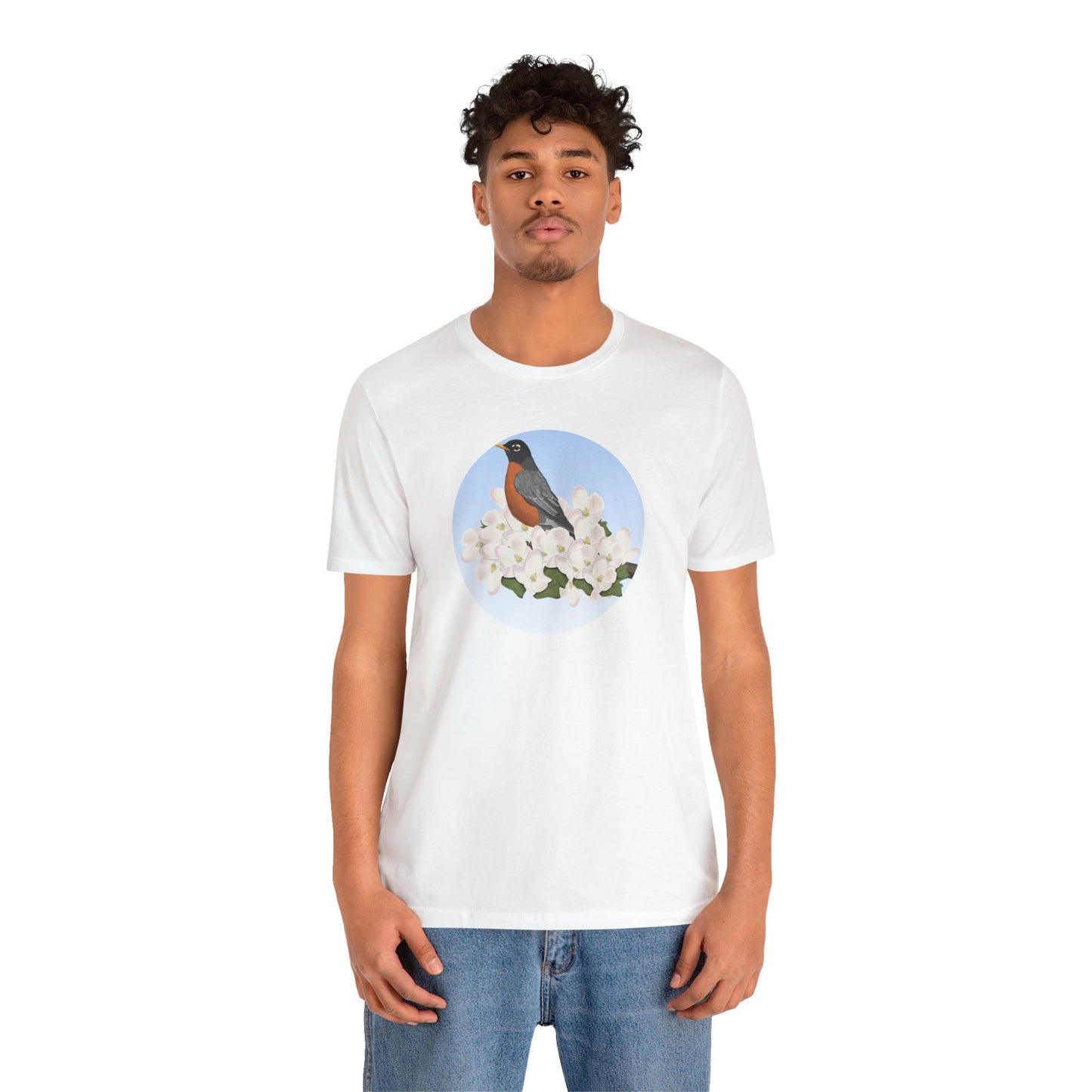American Robin and Spring Apple Blossoms Bird T-Shirt