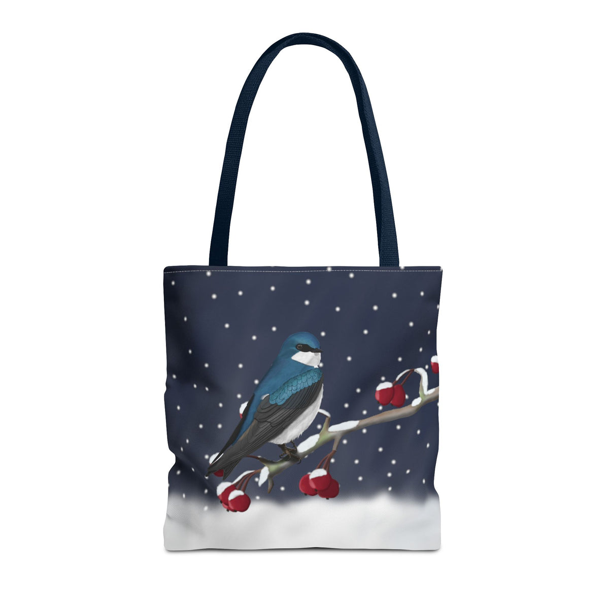 Tree Swallow on a Winter Branch Christmas Bird Tote Bag 16"x16" – Accessories, Bags