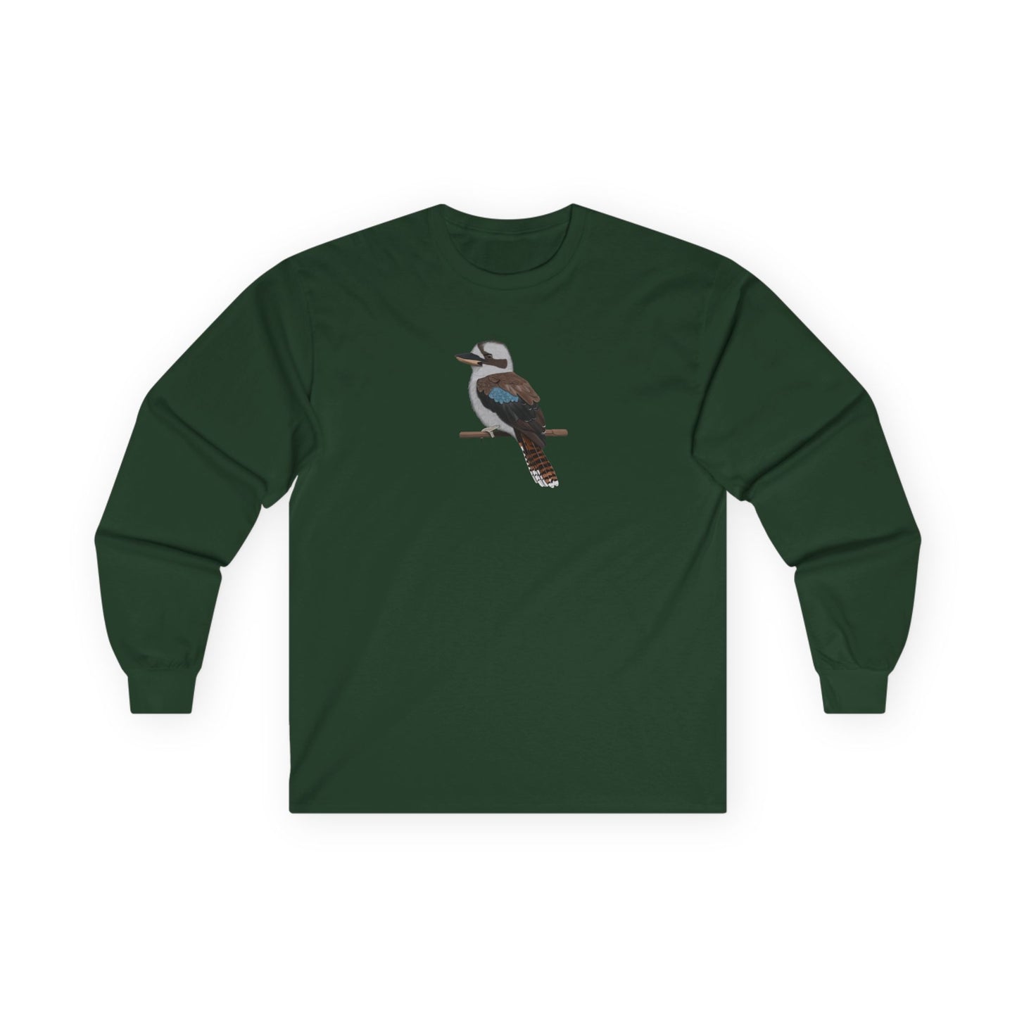 Kookaburra Birding & Birdwatching Bird Cotton Long Sleeve T-Shirt