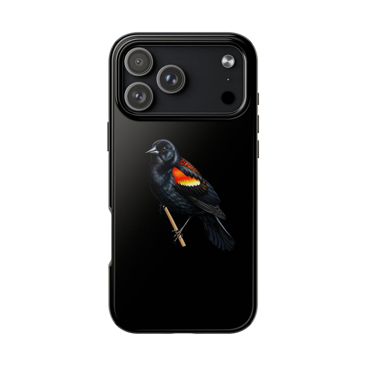 Red Winged Blackbird Dual-Layer iPhone Case with Bird Art – The Perfect Gift for Ornithologists & Bird Lovers