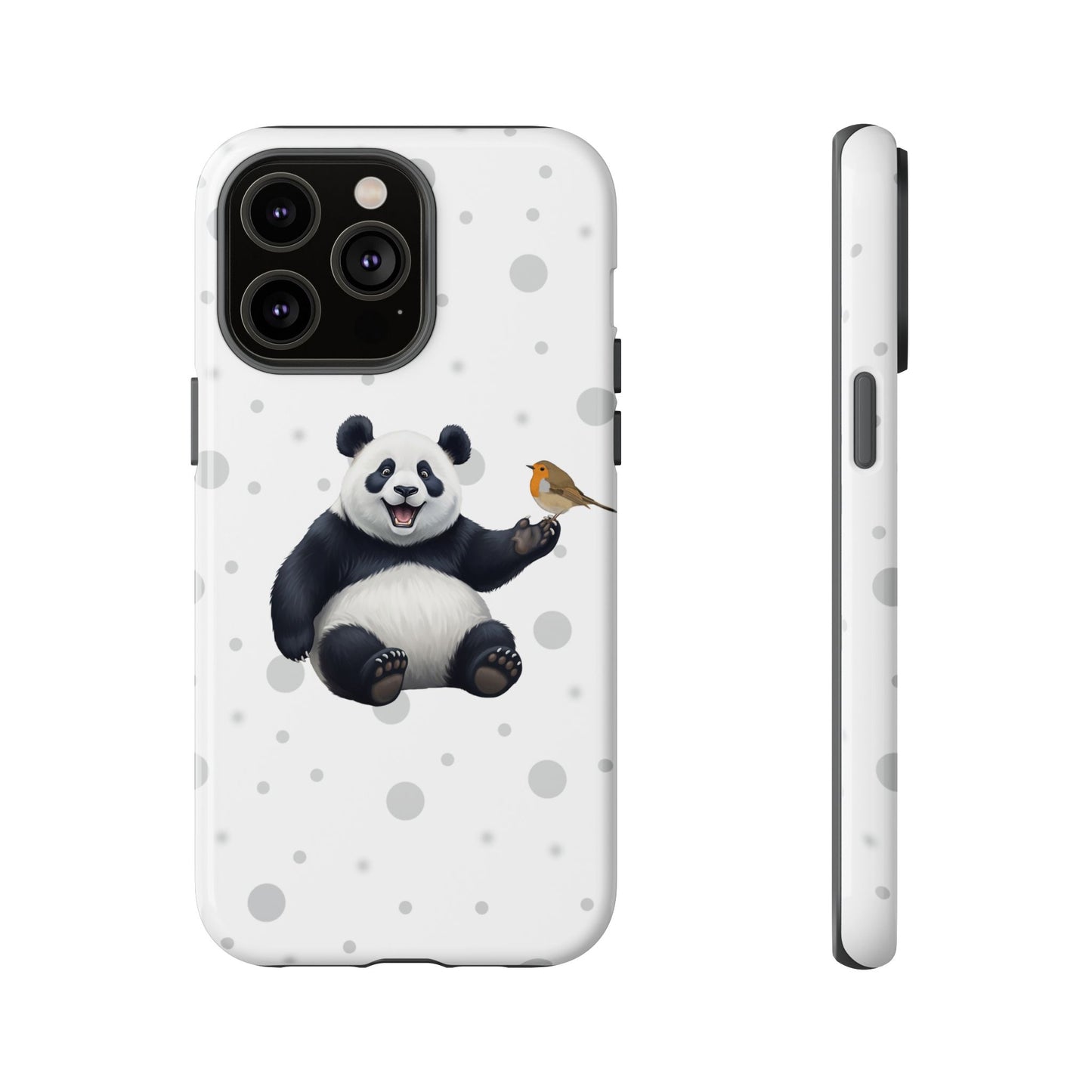Rotkehlchen mit Panda iPhone & Google Pixel Tiermotiv Handyhülle - Tierisch guter Schutz