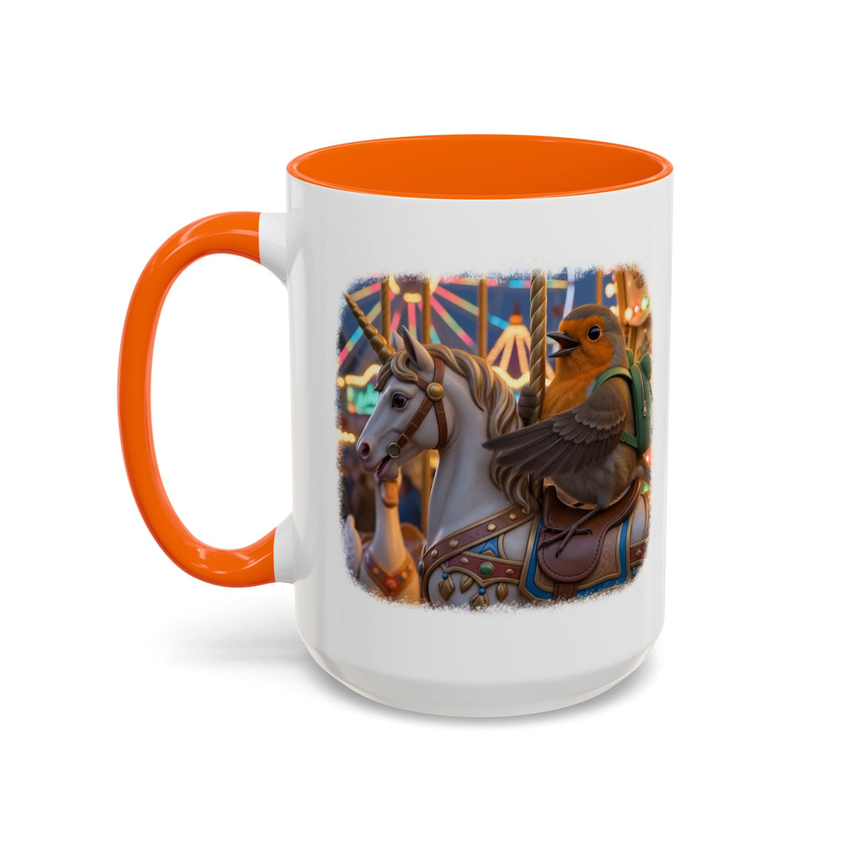Robin Rosi Unicorn Carousel Premium Mug for Bird Lovers