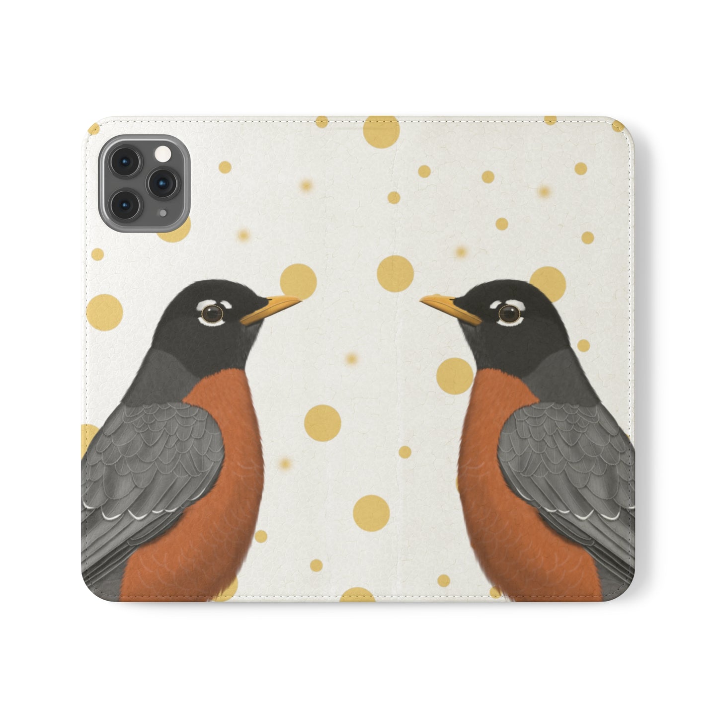 Robin Bird Art Phone Flip Case