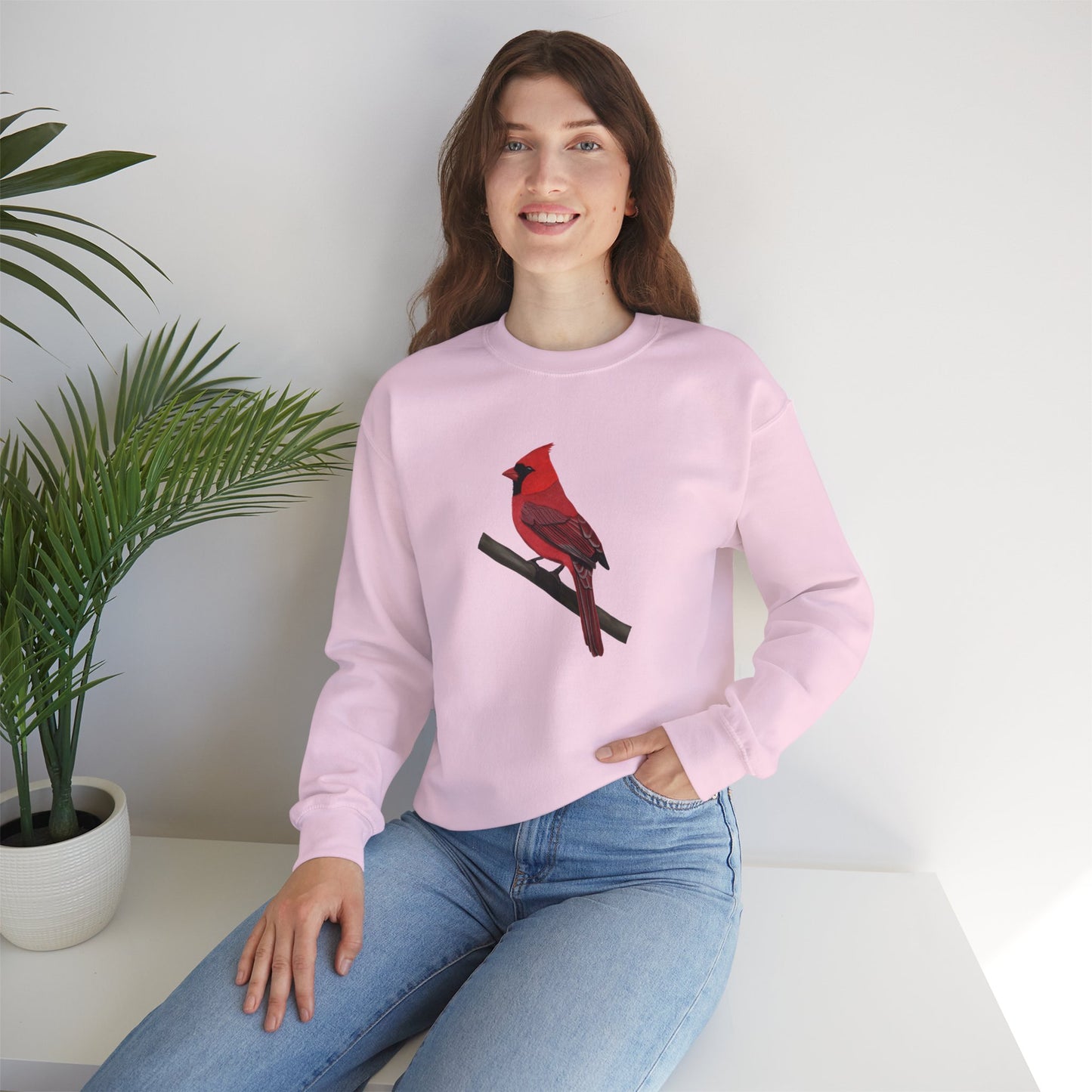 Cardinal Bird Watcher Biologist Crewneck Sweatshirt