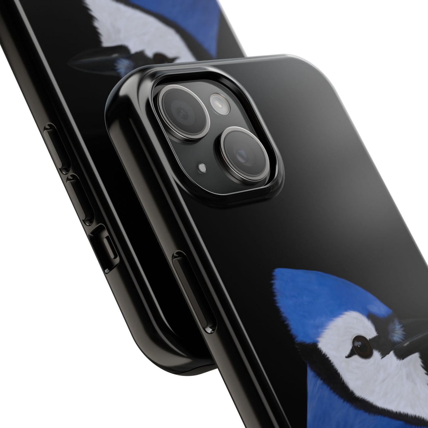 Blue Jay Bird Art Tough Phone Case Black