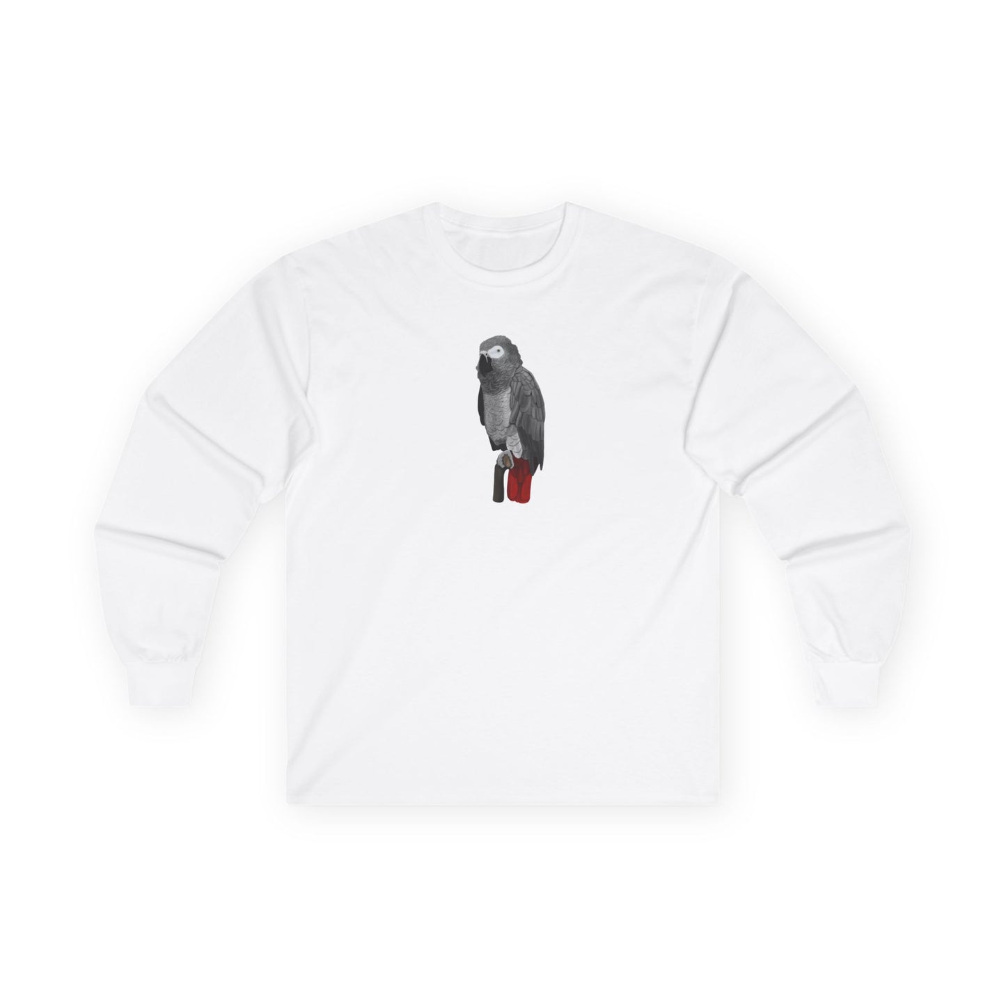 Grey Parrot Birding & Birdwatching Bird Cotton Long Sleeve T-Shirt
