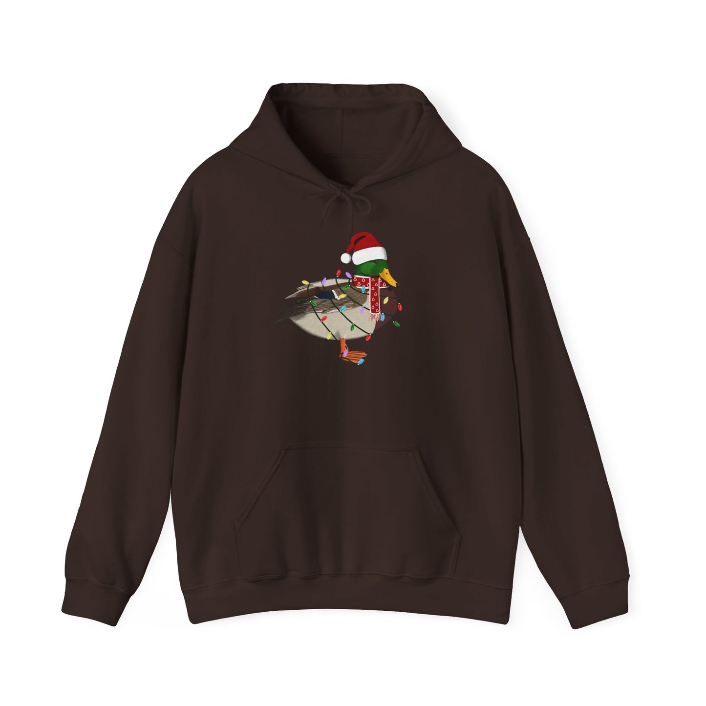 Ente Weihnachts-Hoodie - Vogel als Weihnachtsmann mit Lichterkette Sweater