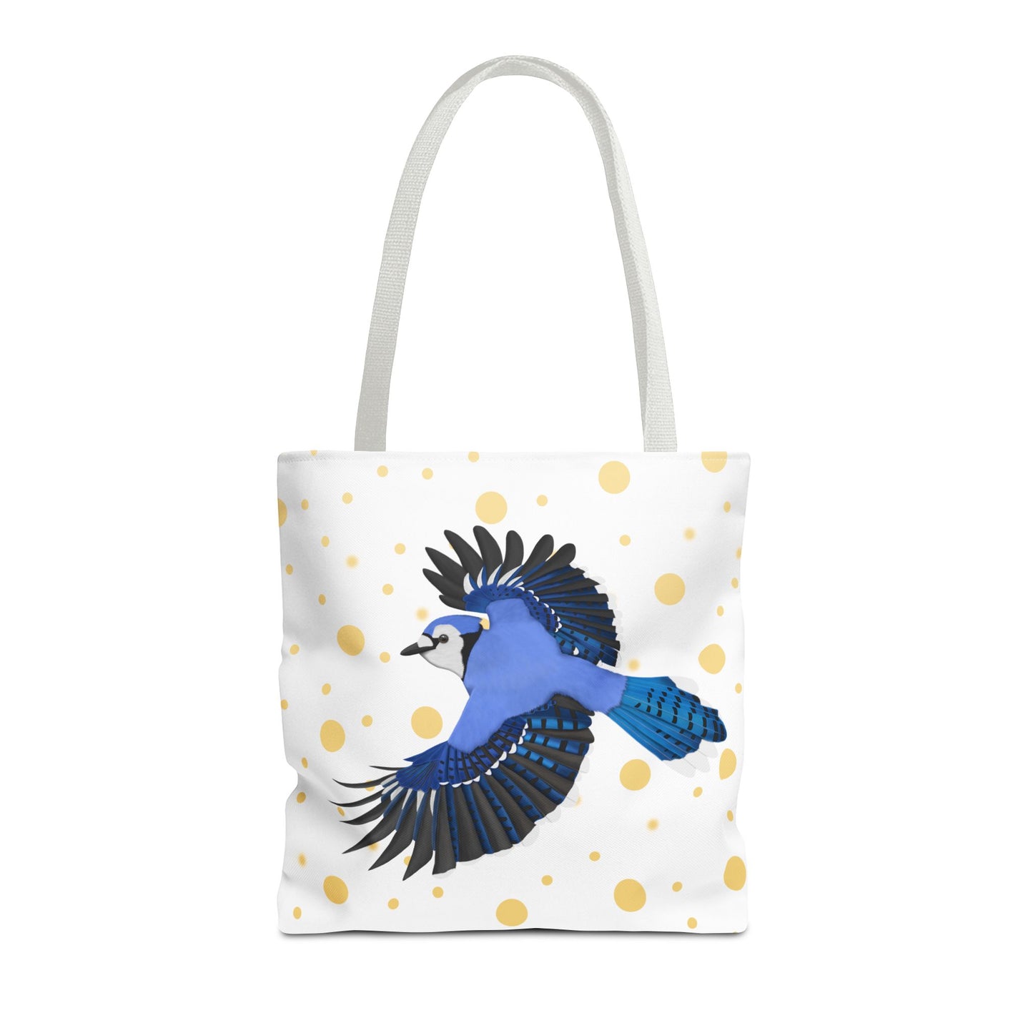 Blue Jay mit Goldenen Punkten Vogel Tragetasche 40x40cm