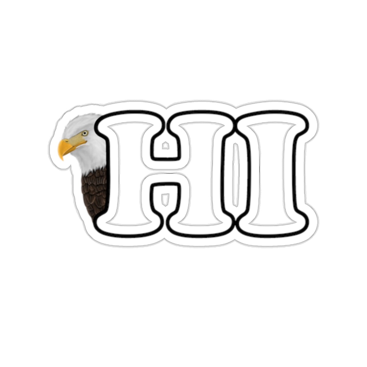 Bald Eagle Hi Bird Kiss-Cut Sticker – Fall Bestsellers, Paper products