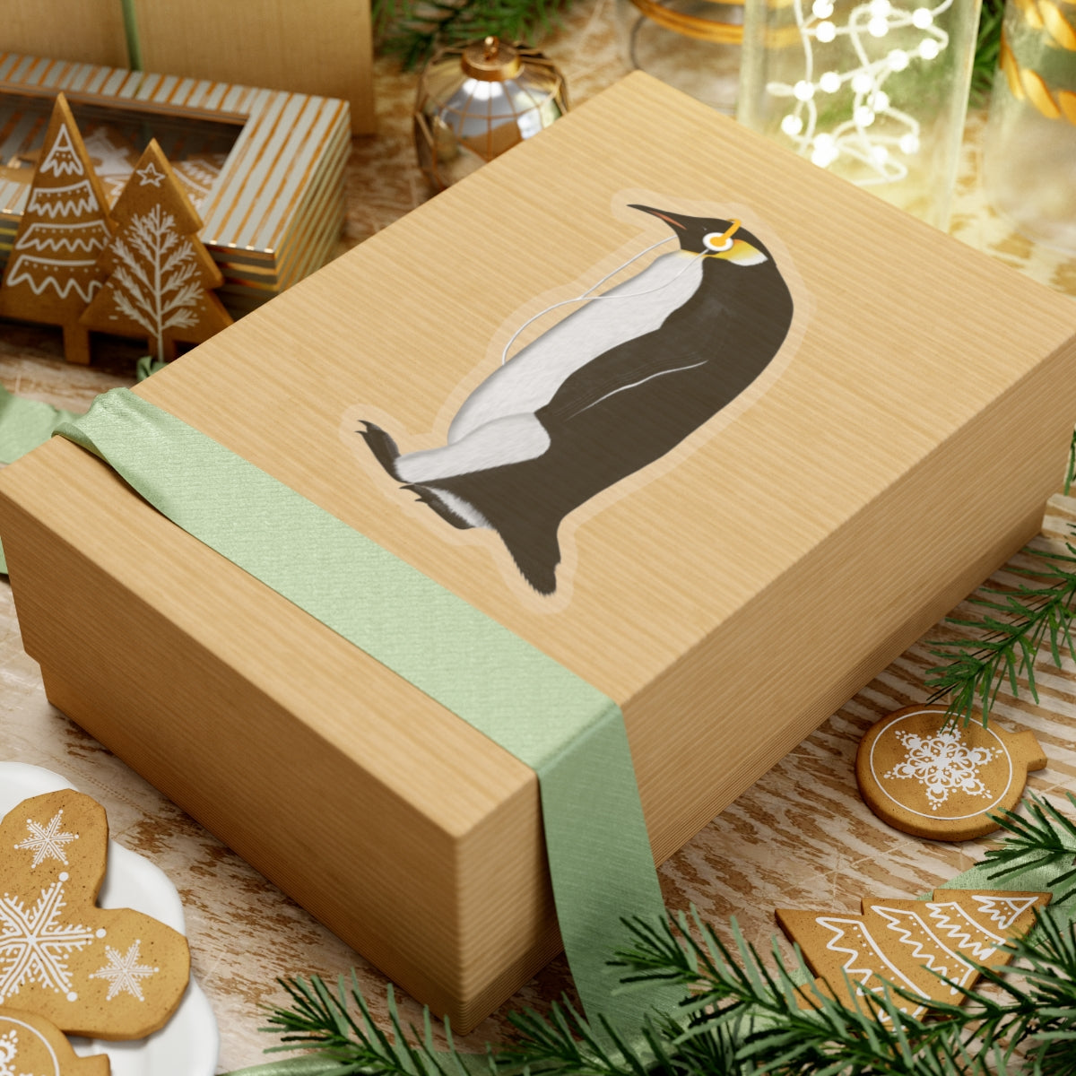 Penguin Bird with Music Headphones Sticker