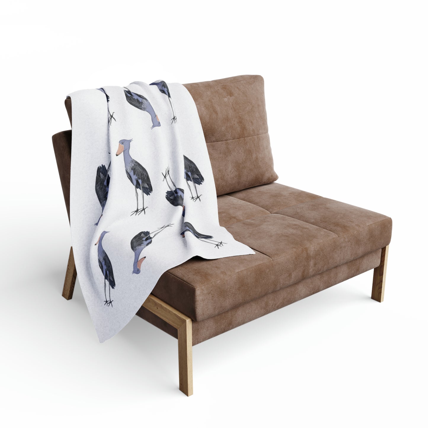 Shoebill Bird Arctic Fleece Blanket White