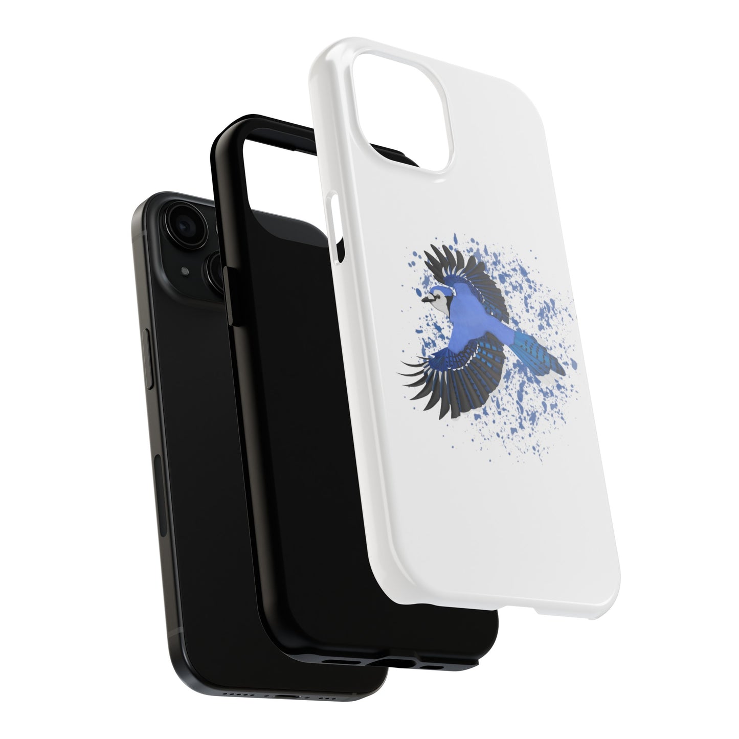 Blue Jay Bird Art Tough Phone Case White