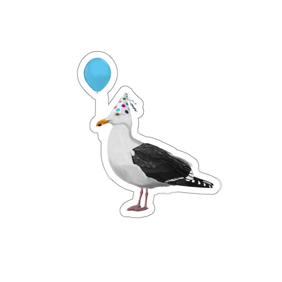 Seagull Birthday Bird Kiss-Cut Sticker