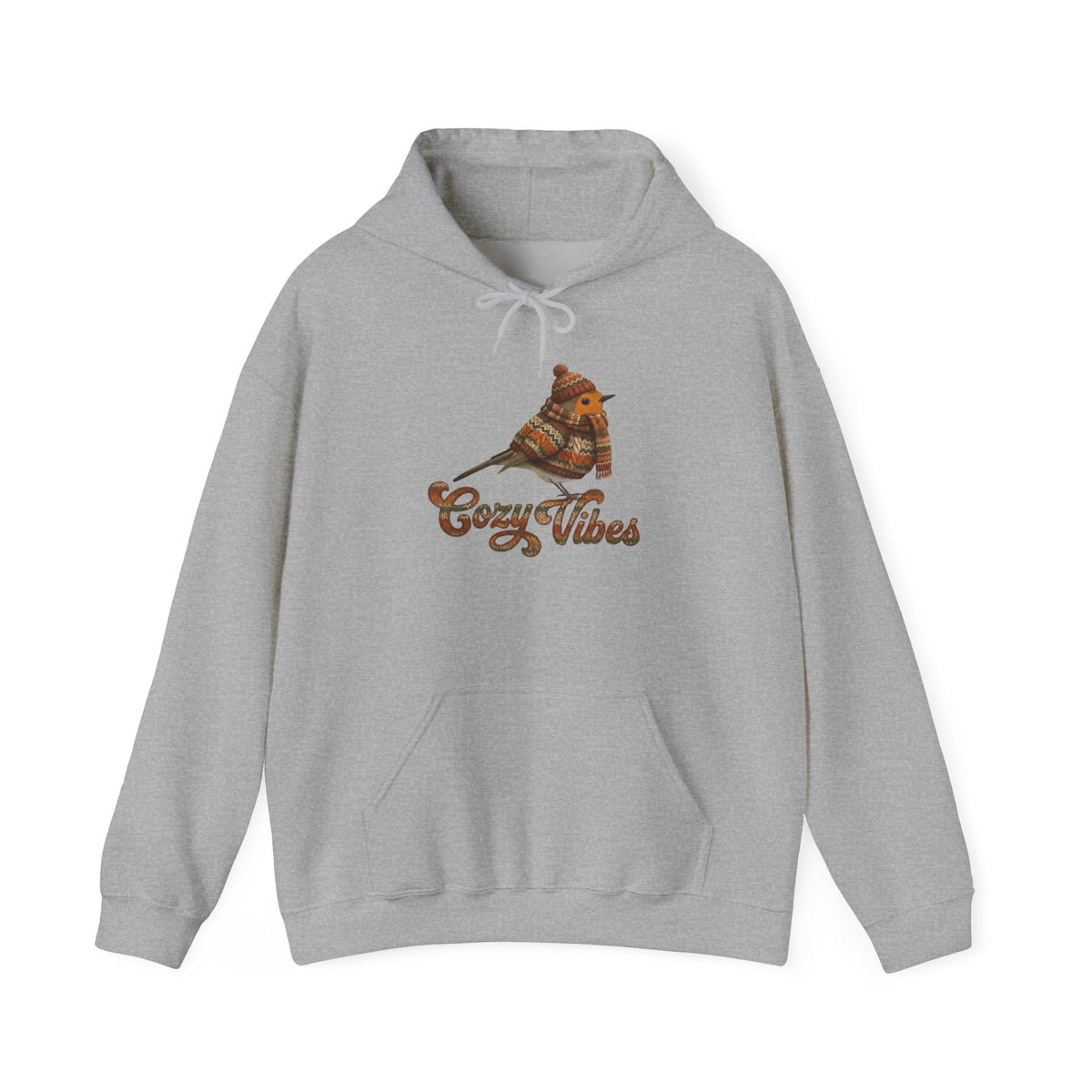 Rotkehlchen mit Strickpullover Cozy Vibes Hoodie - Vogel Kapuzenpullover für Vogelbeobachter & Naturliebhaber Vogelmotiv – artistic apparel,