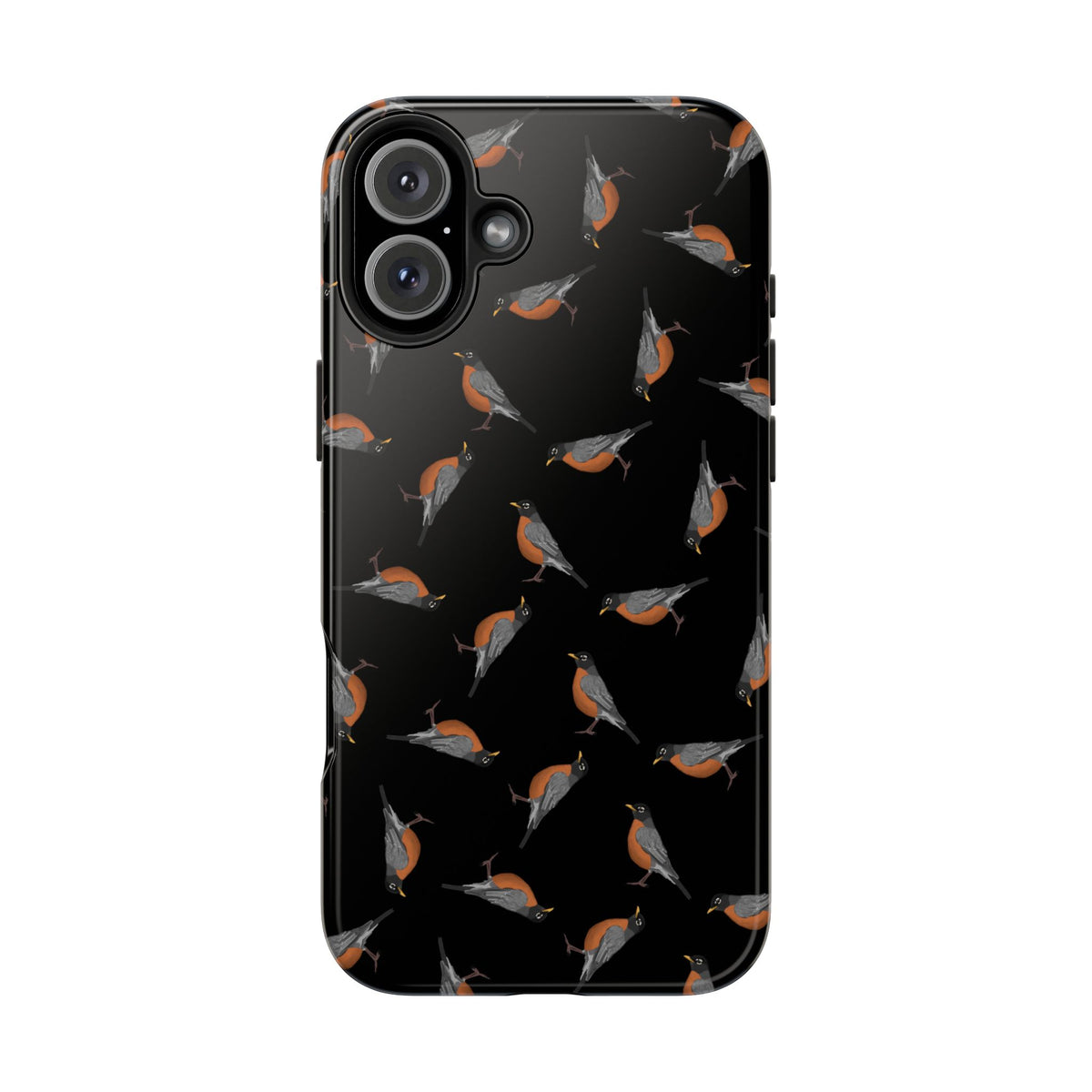 American Robin iPhone Case Black – Premium Tough Phone Cover for Bird Lovers