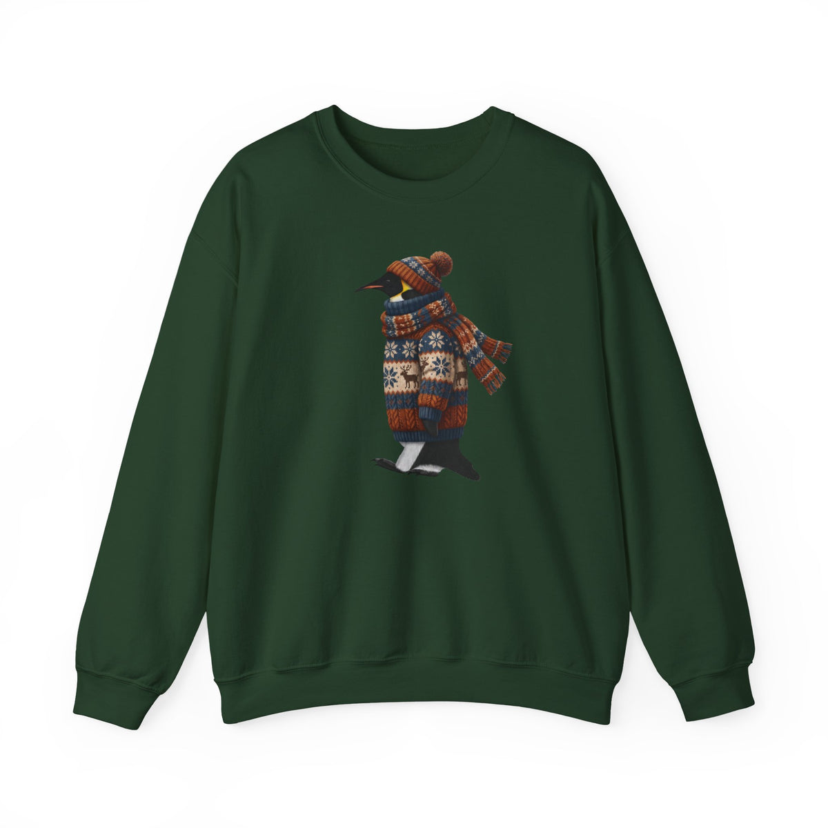 Penguin Winter Sweatshirt | Bird Watcher Crewneck Unisex Songbirds Wearing Knit Gift for Lovers Cozy – Animal Lover Avian Enthusiast