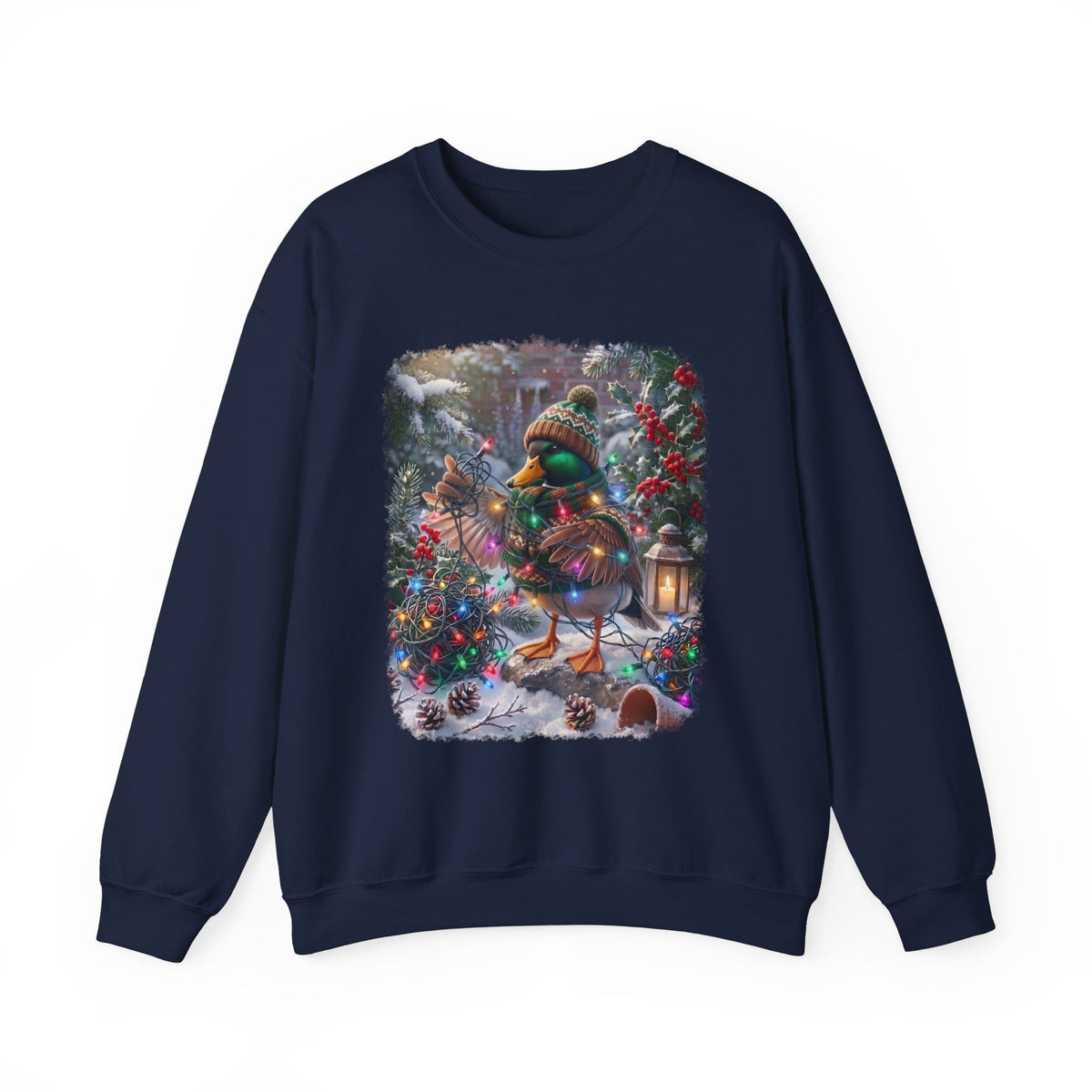 Mallard Duck Christmas Sweatshirt – Tangled Lights Winter Crewneck