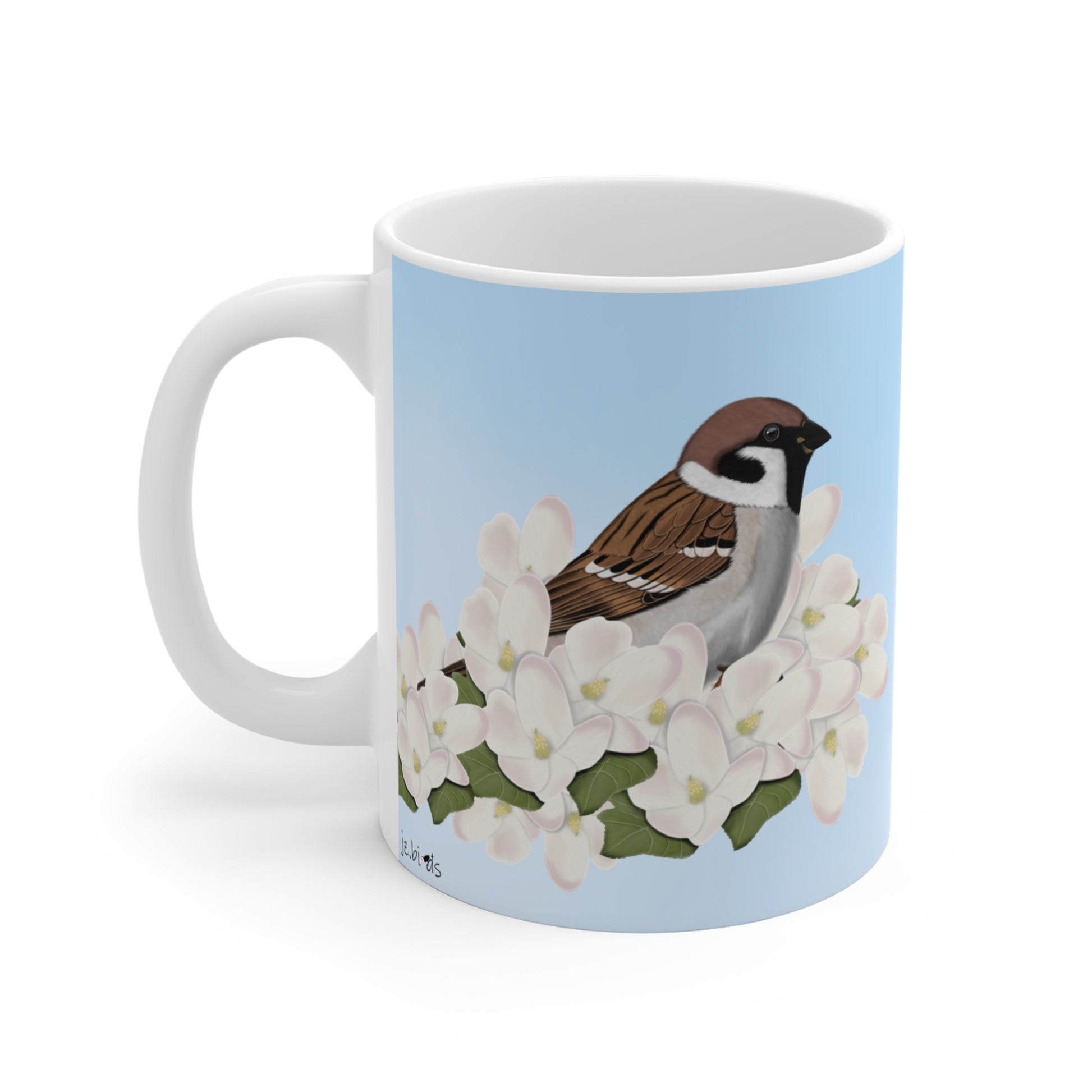 Tree Swallow Apple Spring Blossoms Bird Ceramic Mug 11oz - jz.birds