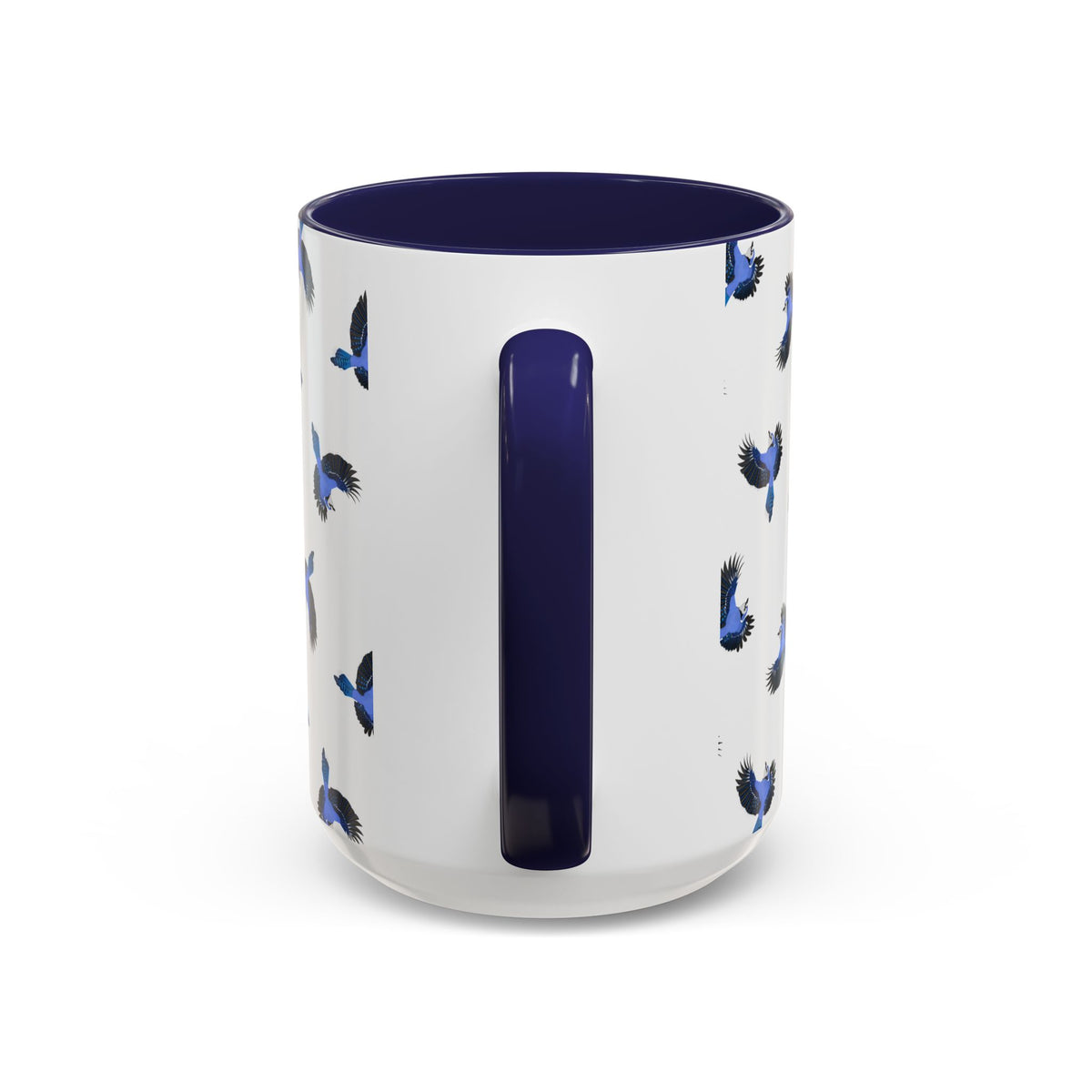 Blue Jay All-Over Pattern Accent Mug | Colorful Bird Lover Gift for Birdwatchers
