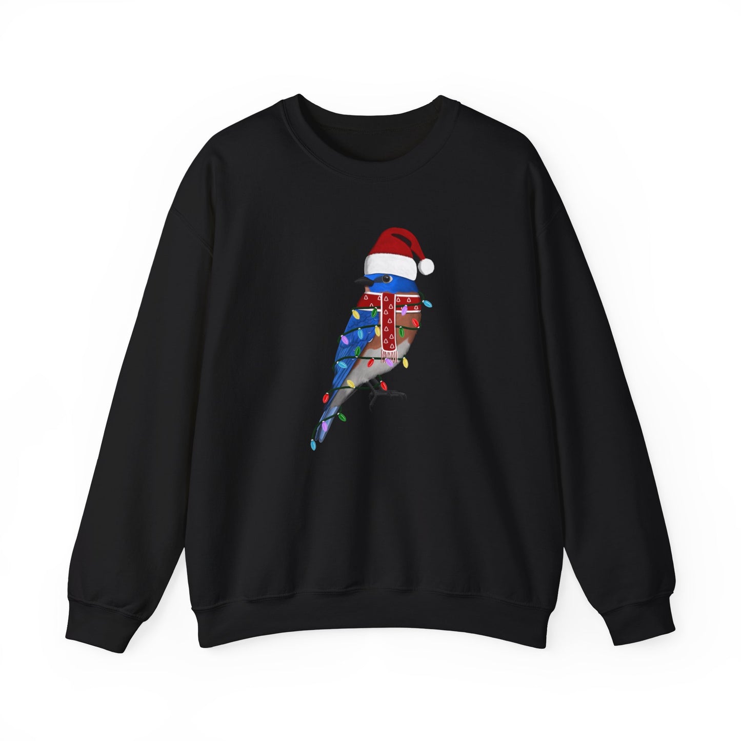 Bluebird with Fairy Lights Santa Claus Christmas Bird Sweatshirt