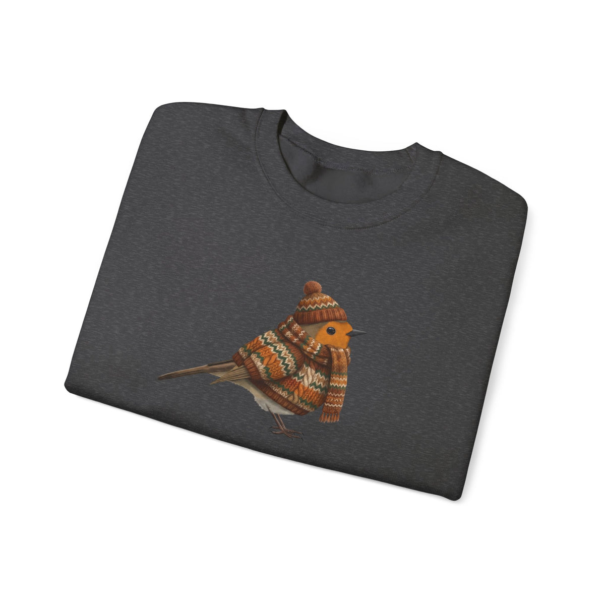 Robin Winter Sweatshirt | Bird Watcher Crewneck | Unisex Songbirds Wearing Knit Gift for Bird Lovers