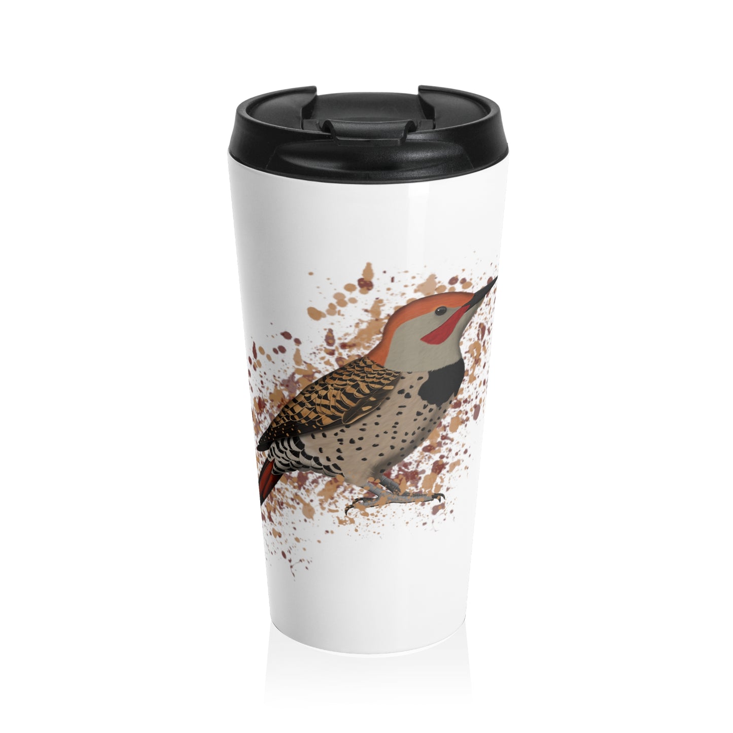 Northern Flicker Bird White Stainless Steel Travel Mug 15oz