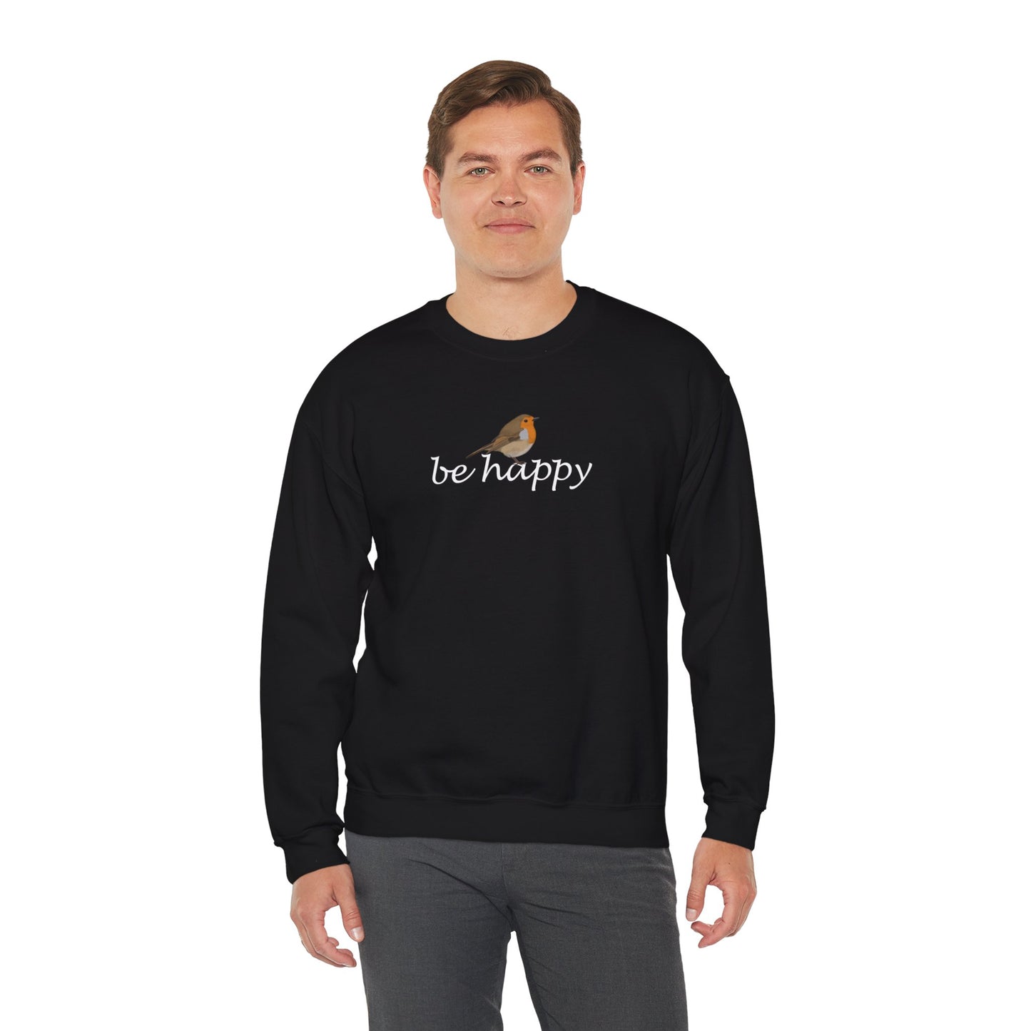 Rotkehlchen Be Happy Vogel Sweatshirt für Vogelbeobachter