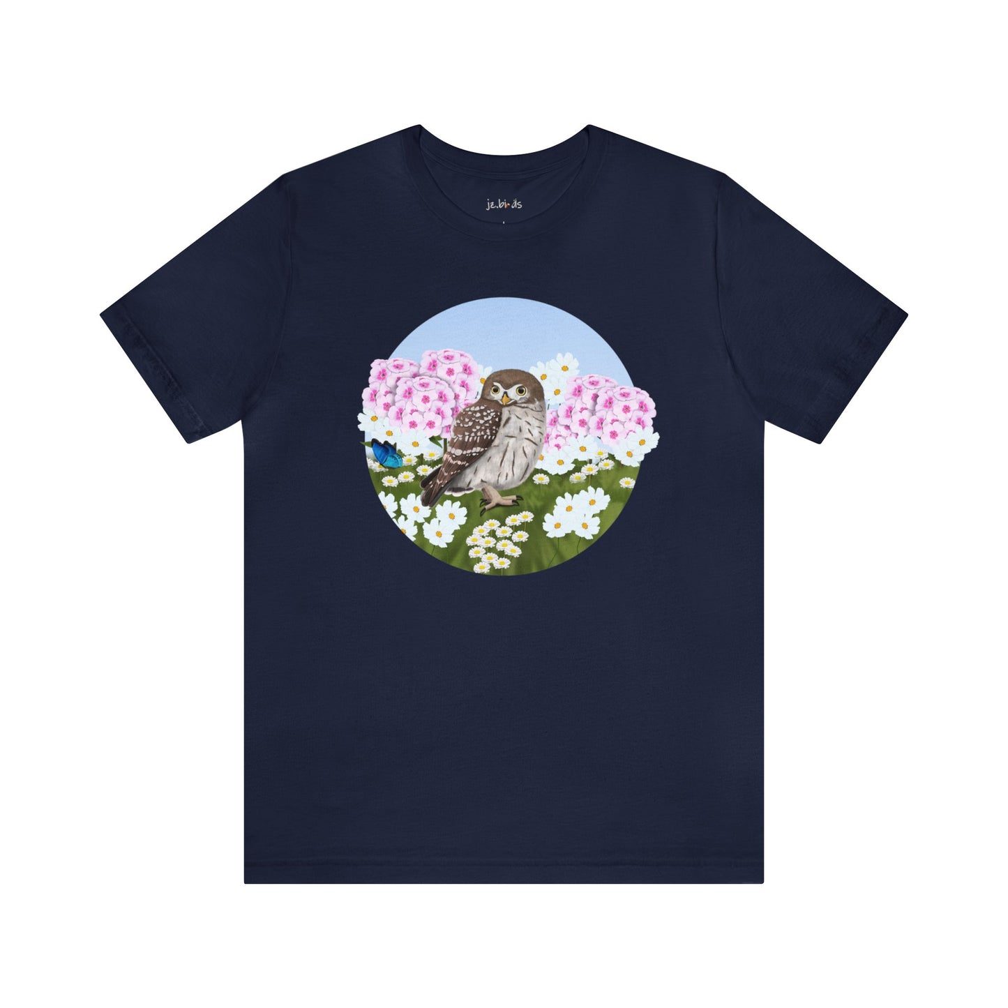 Little Owl and Summer Flowers Bird Tee