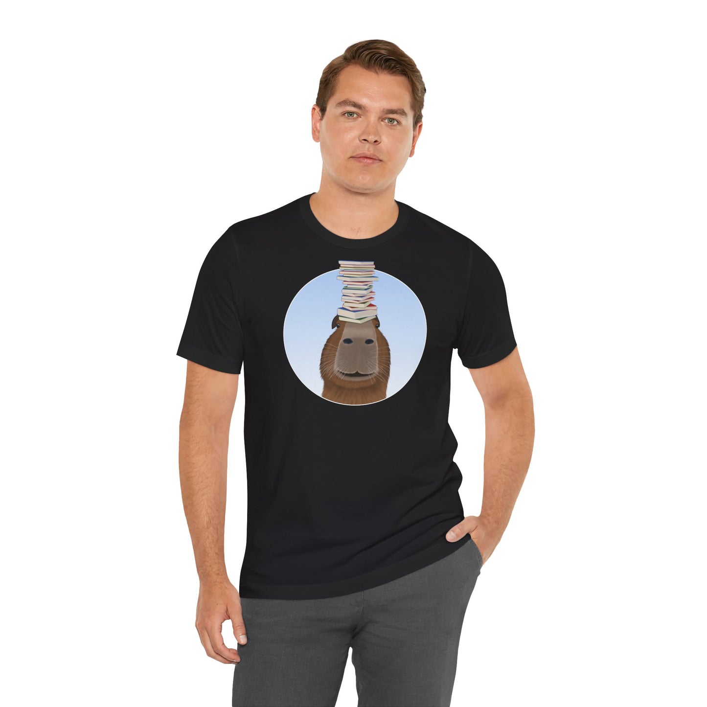 Capybara mit Büchern Lustiges T-Shirt für Capybara-Freunde