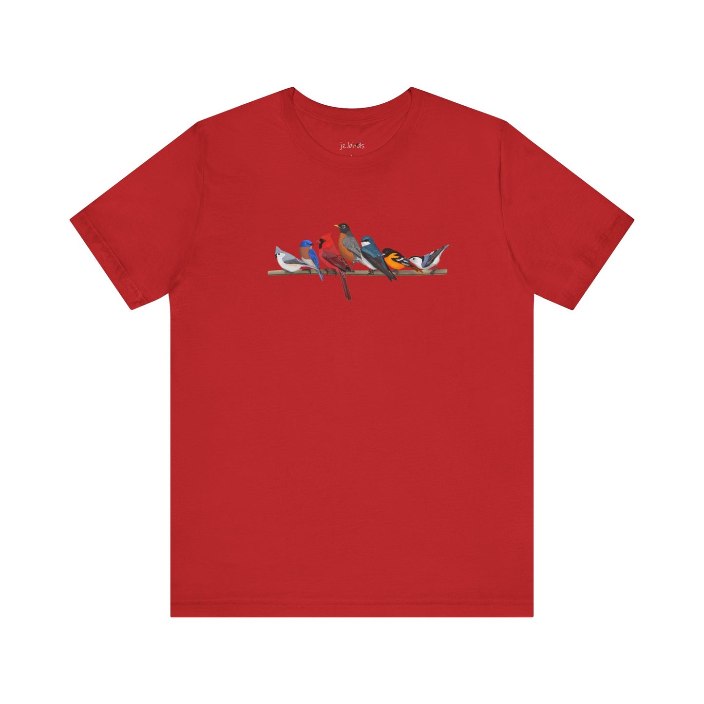 Birds on a Branch Robin Cardinal Oriole Bluebird Tree Swallow Bluebird Birding & Birdwatching T-Shirt