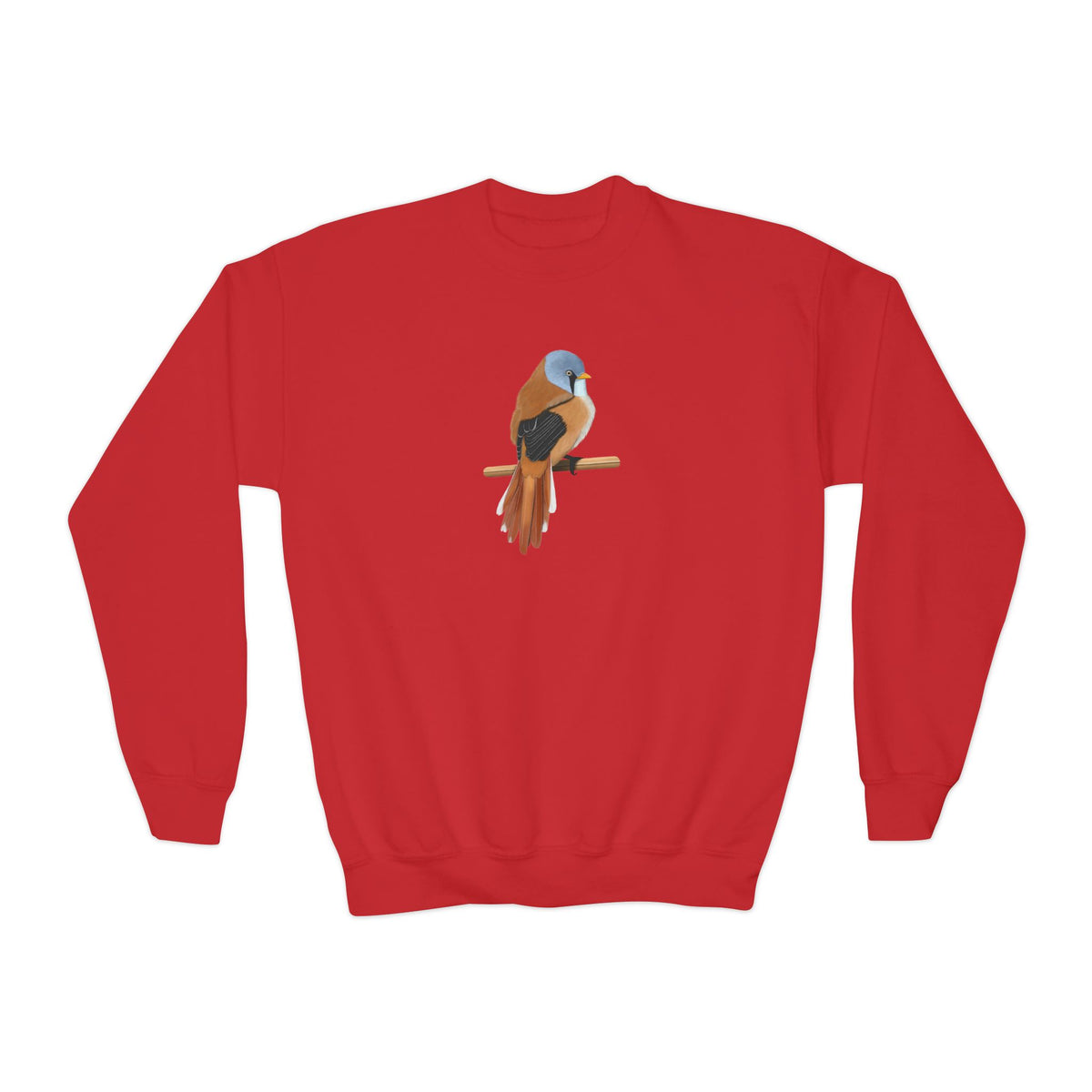 Bearded Reedling Bird Birdwatching Youth Crewneck Sweatshirt – Casual Kids Clothing, Sweatshirts