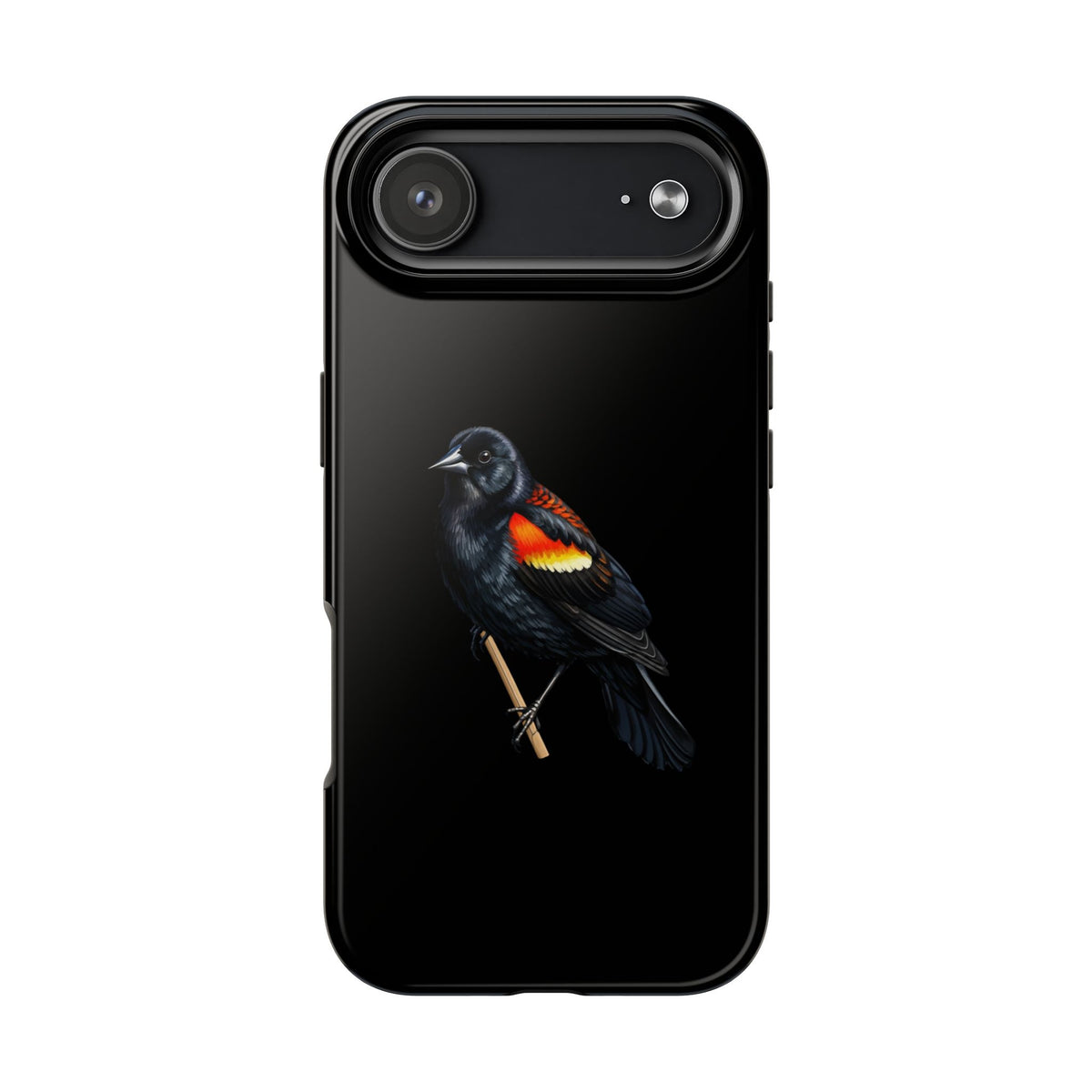 Red Winged Blackbird Dual-Layer iPhone Case with Bird Art – The Perfect Gift for Ornithologists & Bird Lovers
