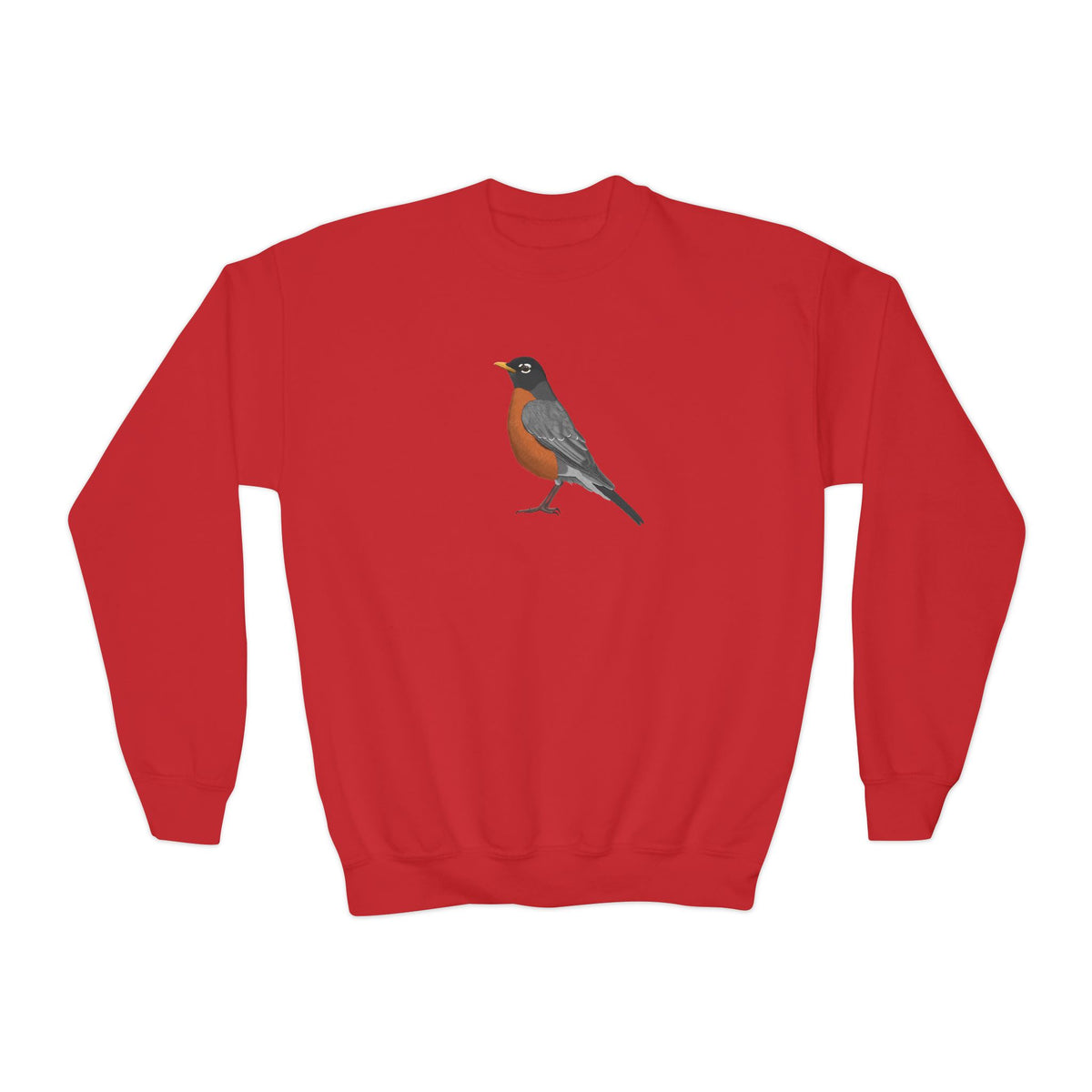 American Robin Bird Birdwatching Youth Crewneck Sweatshirt – Casual Kids Clothing, Sweatshirts