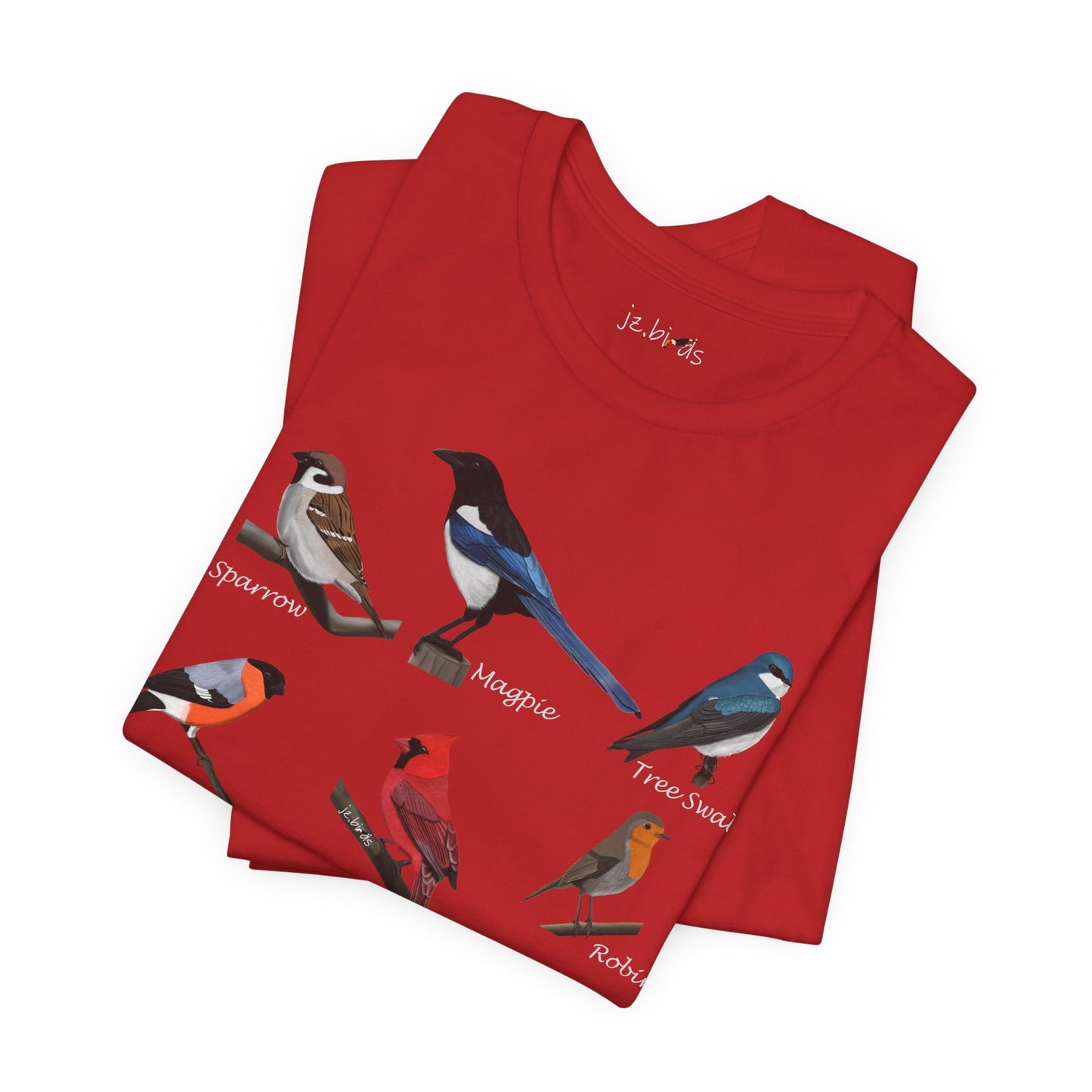Garden Birds Blue Jay Cardinal Robin Chickadee Birding & Birdwatching Bird T-Shirt