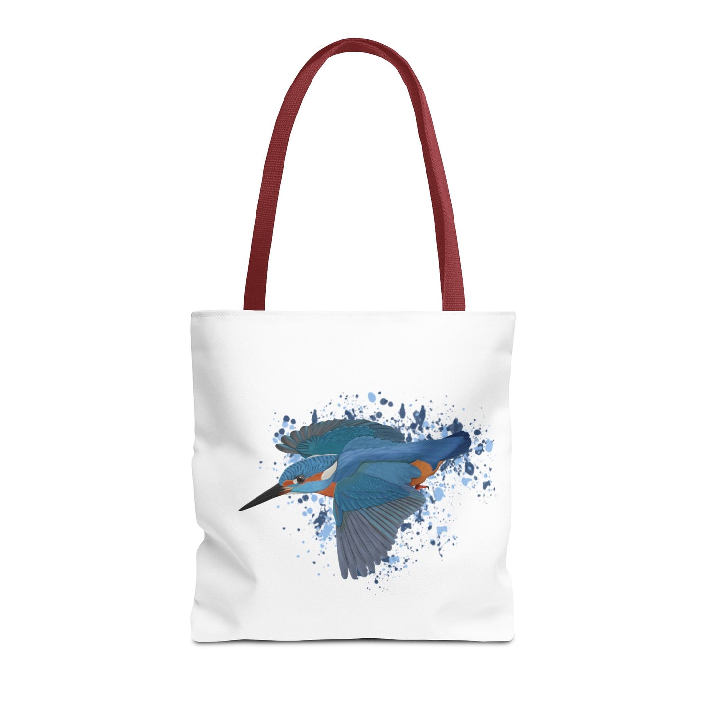 Eisvogel Tragetasche 40x40cm Vogel Tasche Weiß für Vogelbeobachter