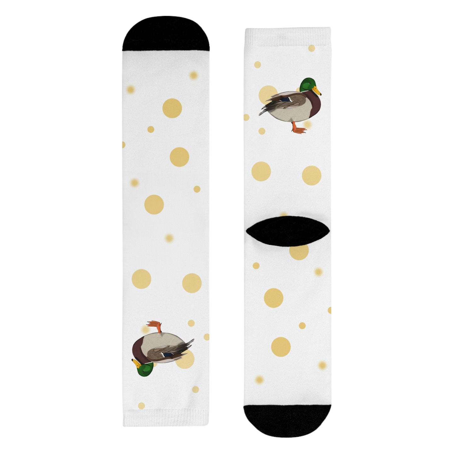 Ente Vogel Socken – mit Goldenen Punkten für Vogelfreunde & Vogelbeobachter Weiß