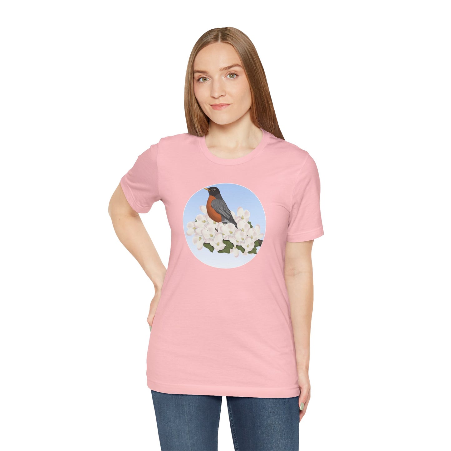 American Robin and Spring Apple Blossoms Bird T-Shirt