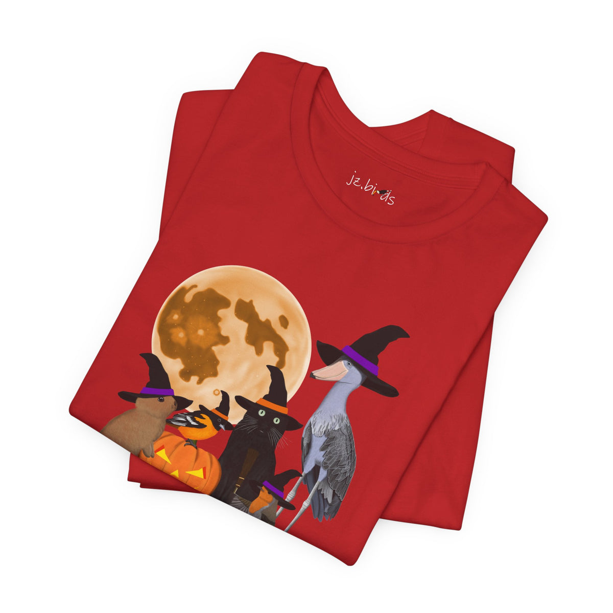Baltimore Oriole Robin Shoebill with Cat and Bunny Halloween Bird T-Shirt