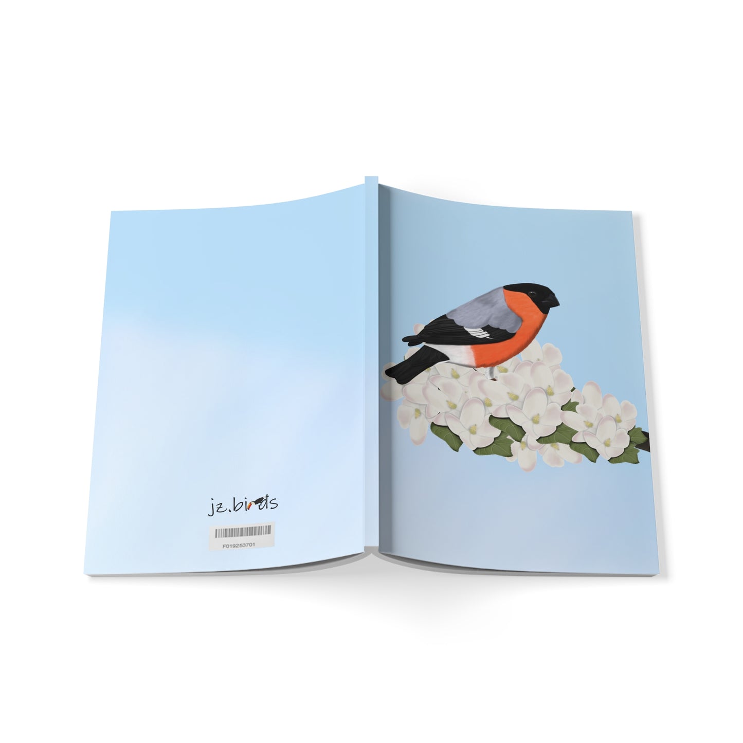 Gimpel im Frühling A5 Vogel Softcover Notizbuch 150 Seiten Liniert