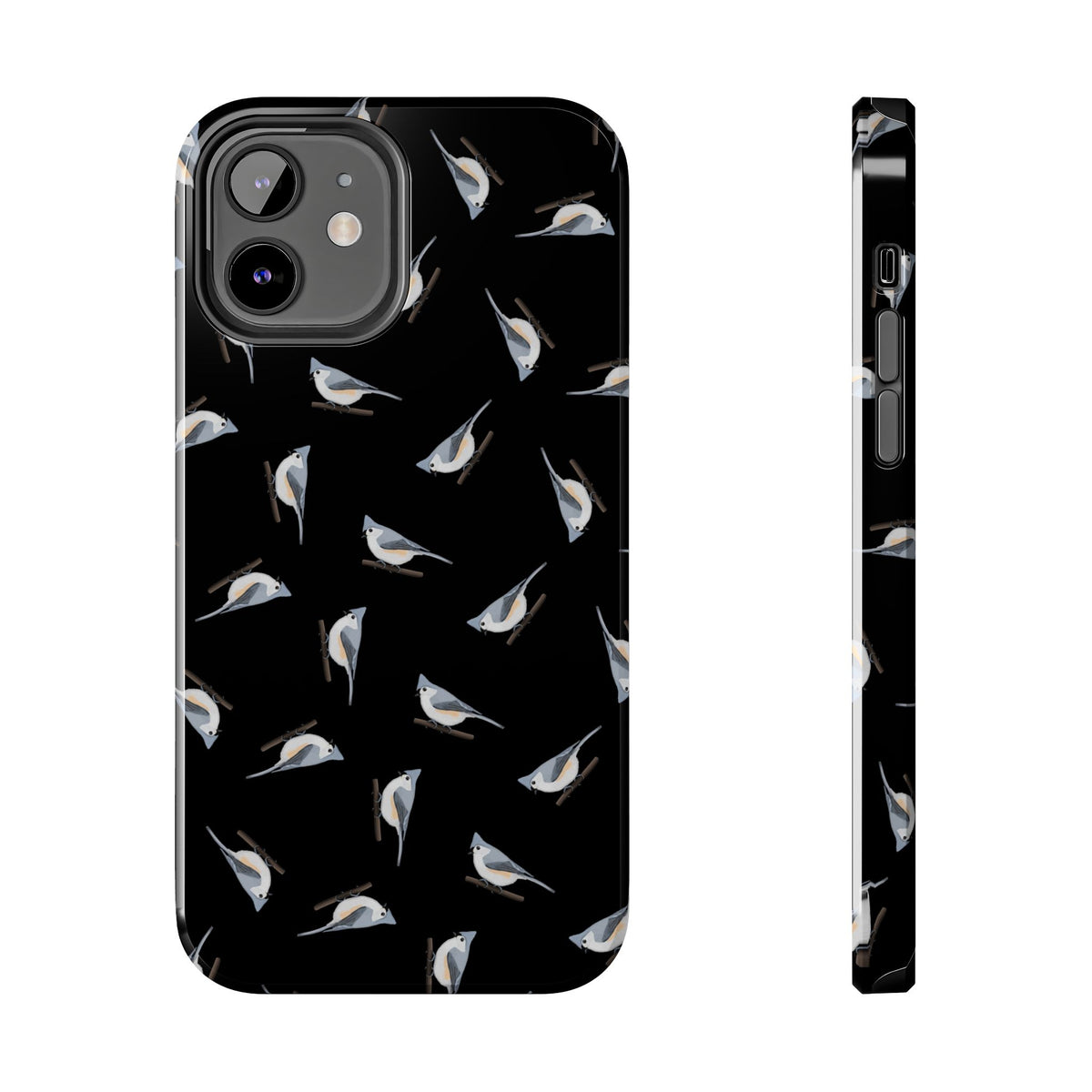 Tufted Titmouse iPhone Case Black – Premium Tough Phone Cover for Bird Lovers – animal lover,