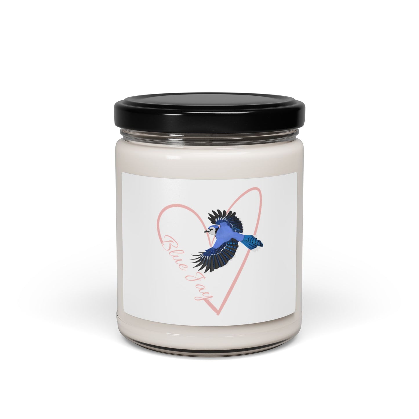 Blue Jay Scented Soy Candle Bird with Heart 9oz