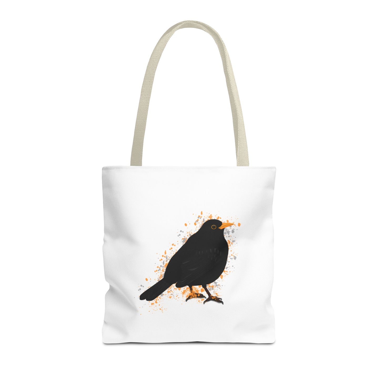 Amsel Tragetasche 40x40cm Vogel Tasche Weiß für Vogelbeobachter