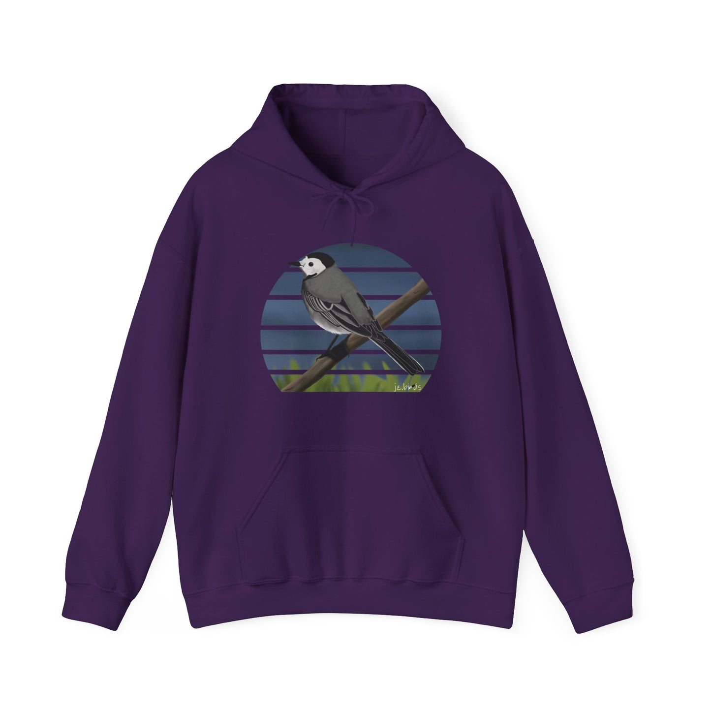 White Wagtail Bird Hoodie on background