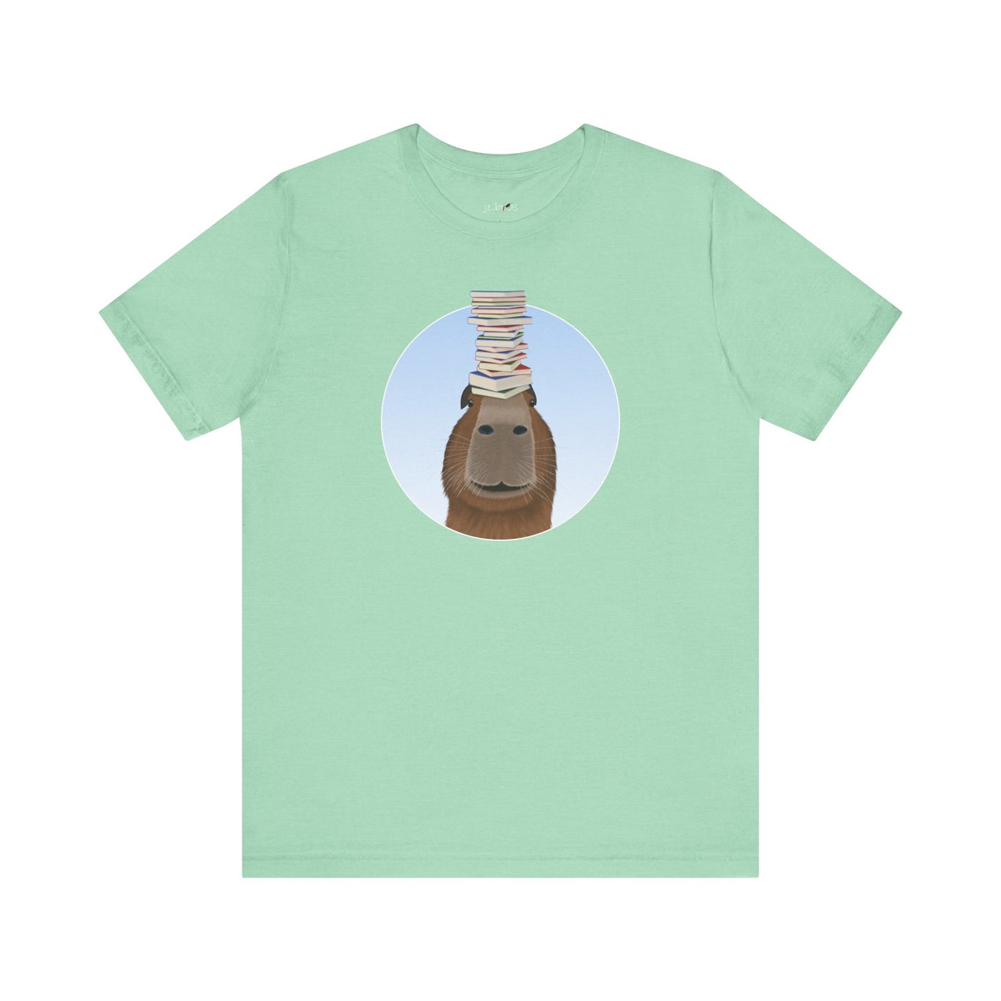 Capybara with Books Funny T-Shirt