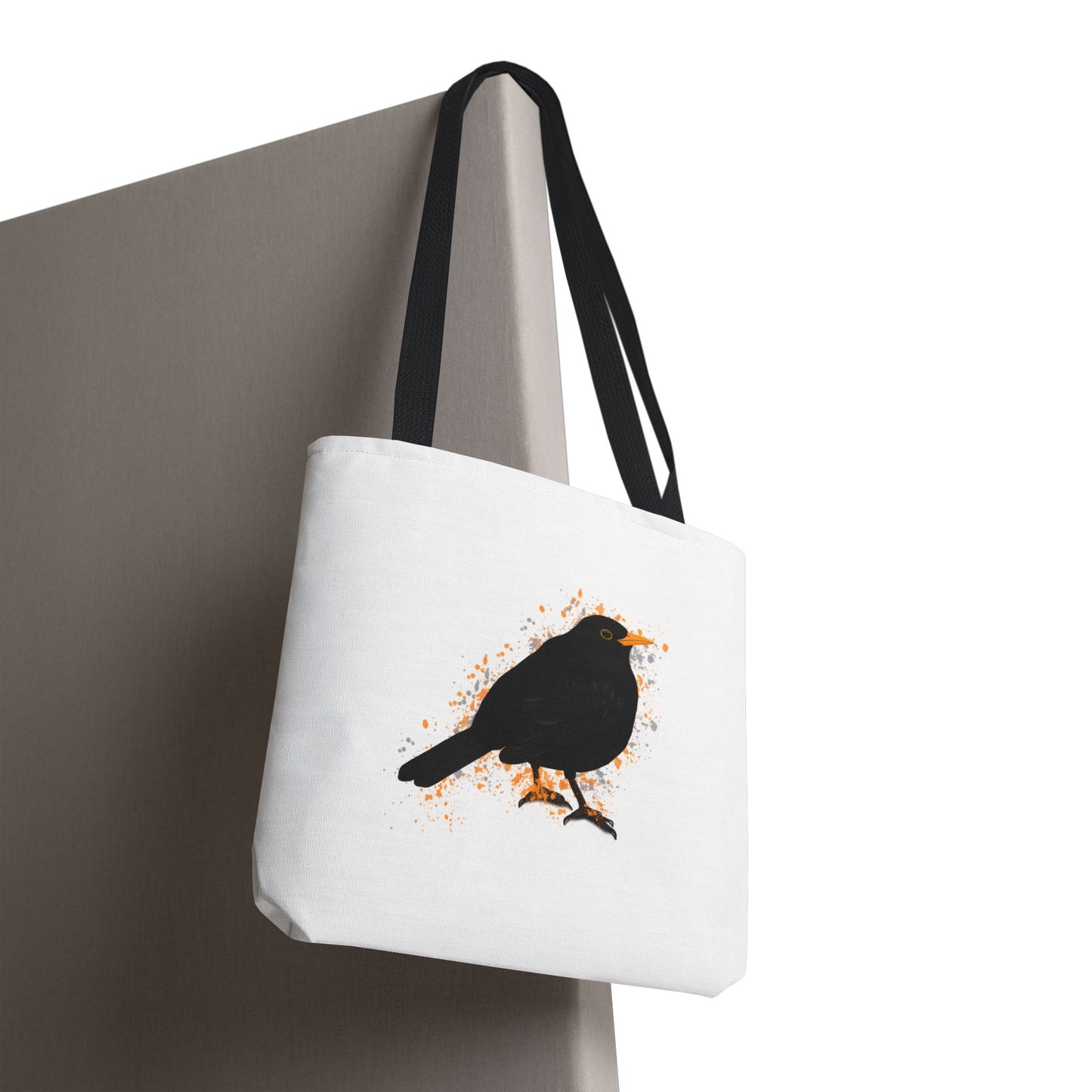 Amsel Tragetasche 40x40cm Vogel Tasche Weiß für Vogelbeobachter