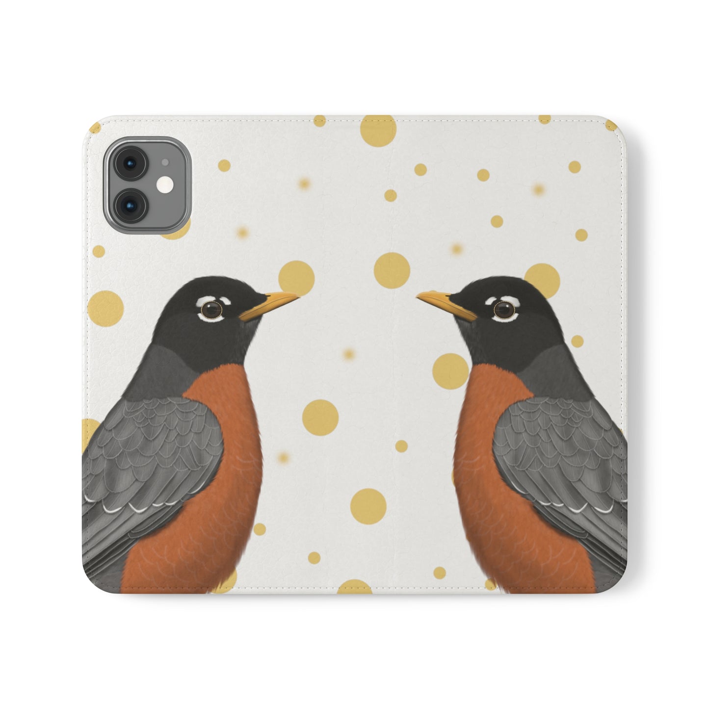 Robin Bird Art Phone Flip Case